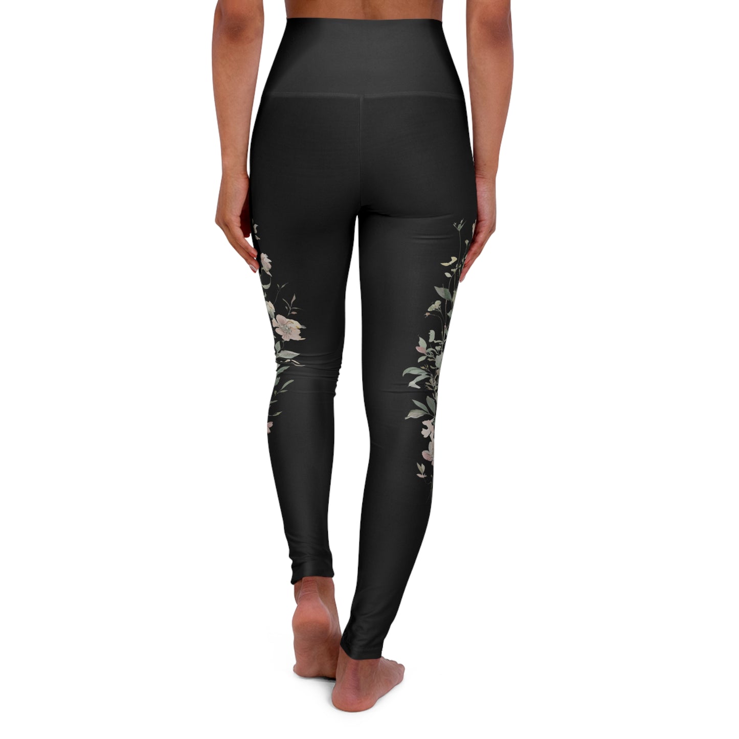 High Waisted Pastel Floral Yoga Leggings - Stylish & Comfortable Workout Gear