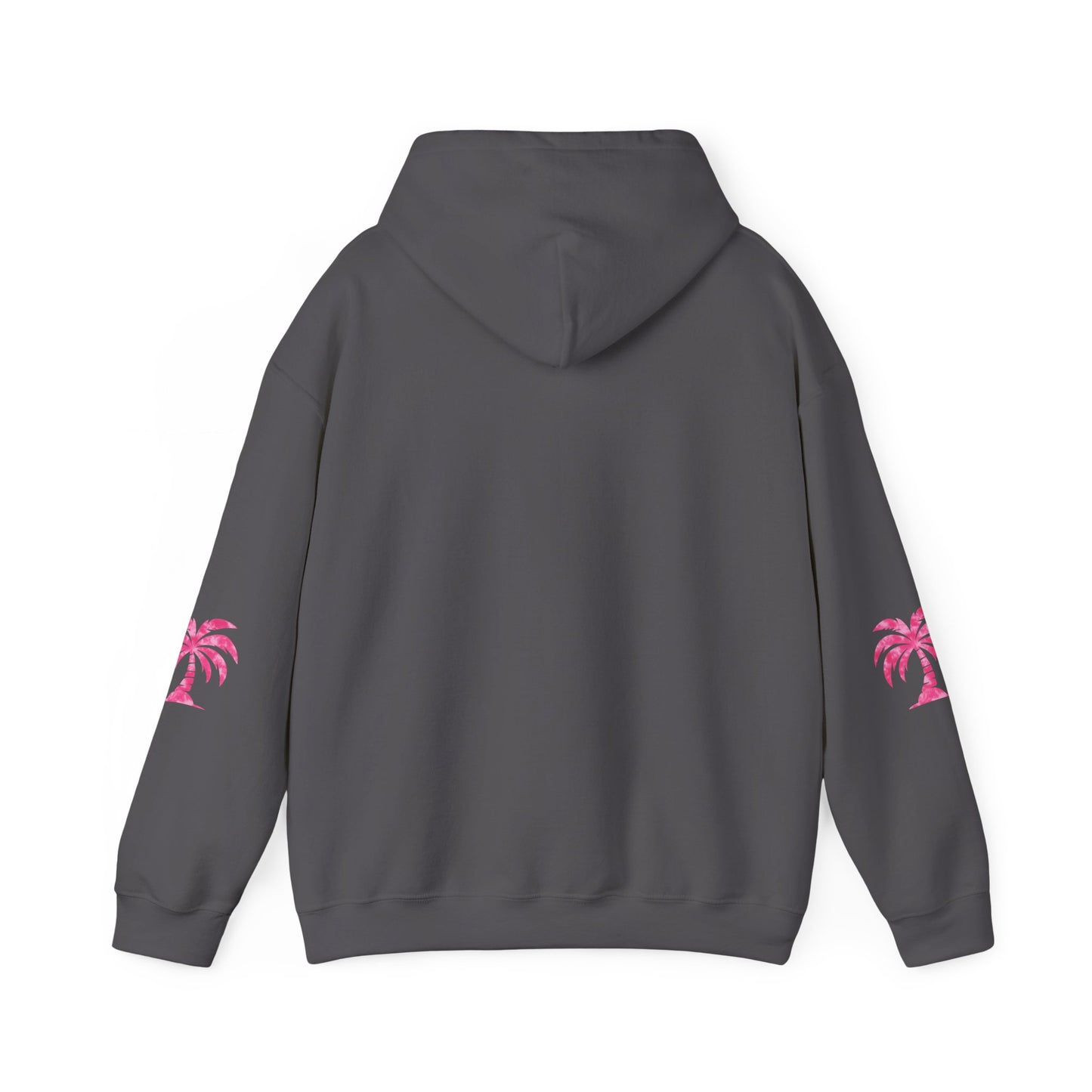 Pink Tropical Tie Dye Palm Tree and Hibiscus Hoodie for Sweatshirt, Pullover