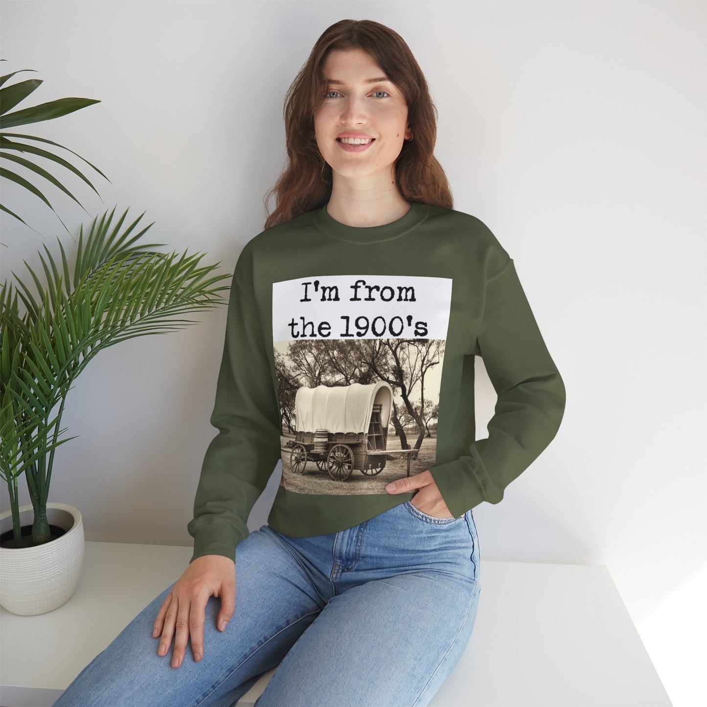 Vintage"I'm from the 1900s" Crewneck Sweatshirt - Unisex Heavy Blend