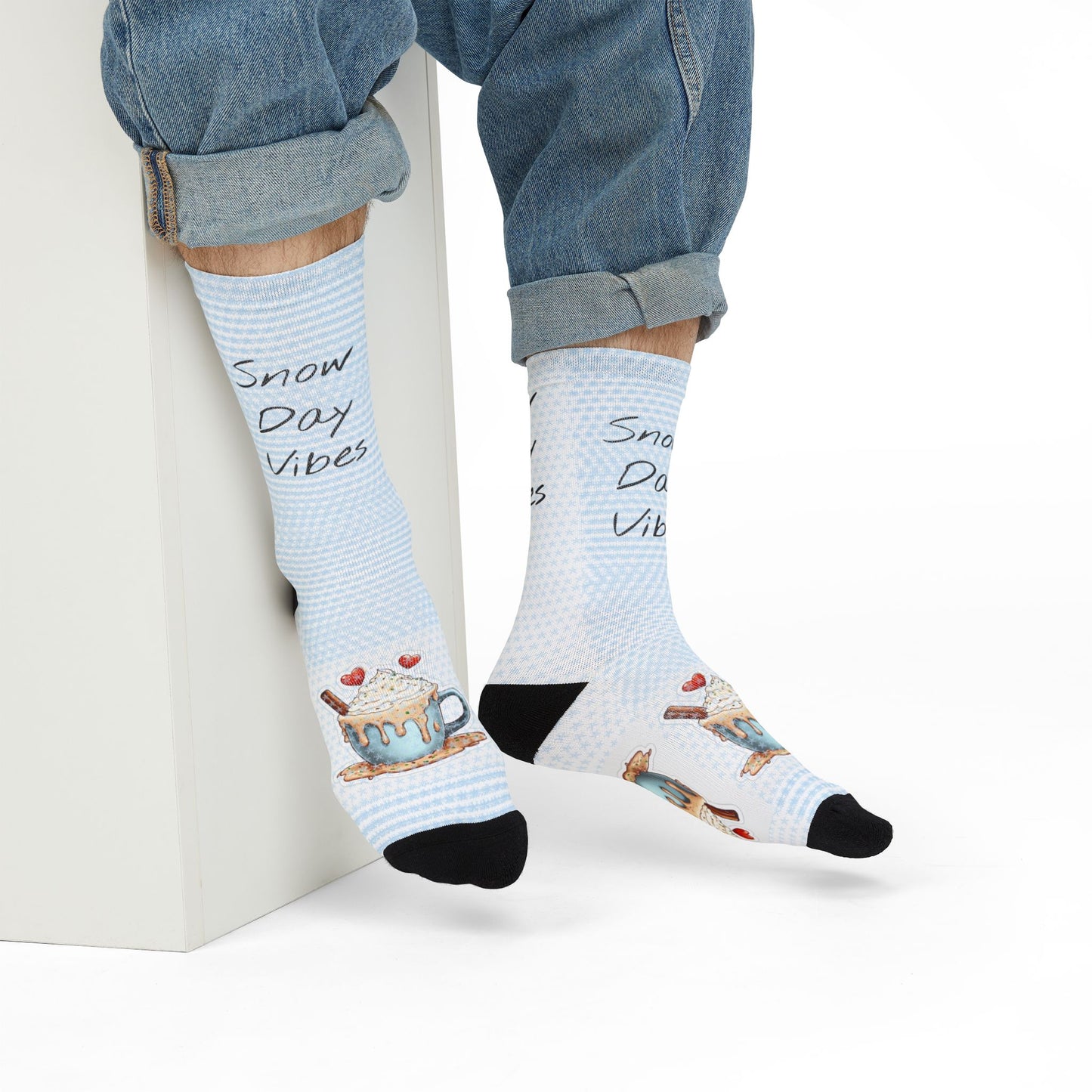 Snow Day Vibes -Crew Socks - Cozy Winter Accessories