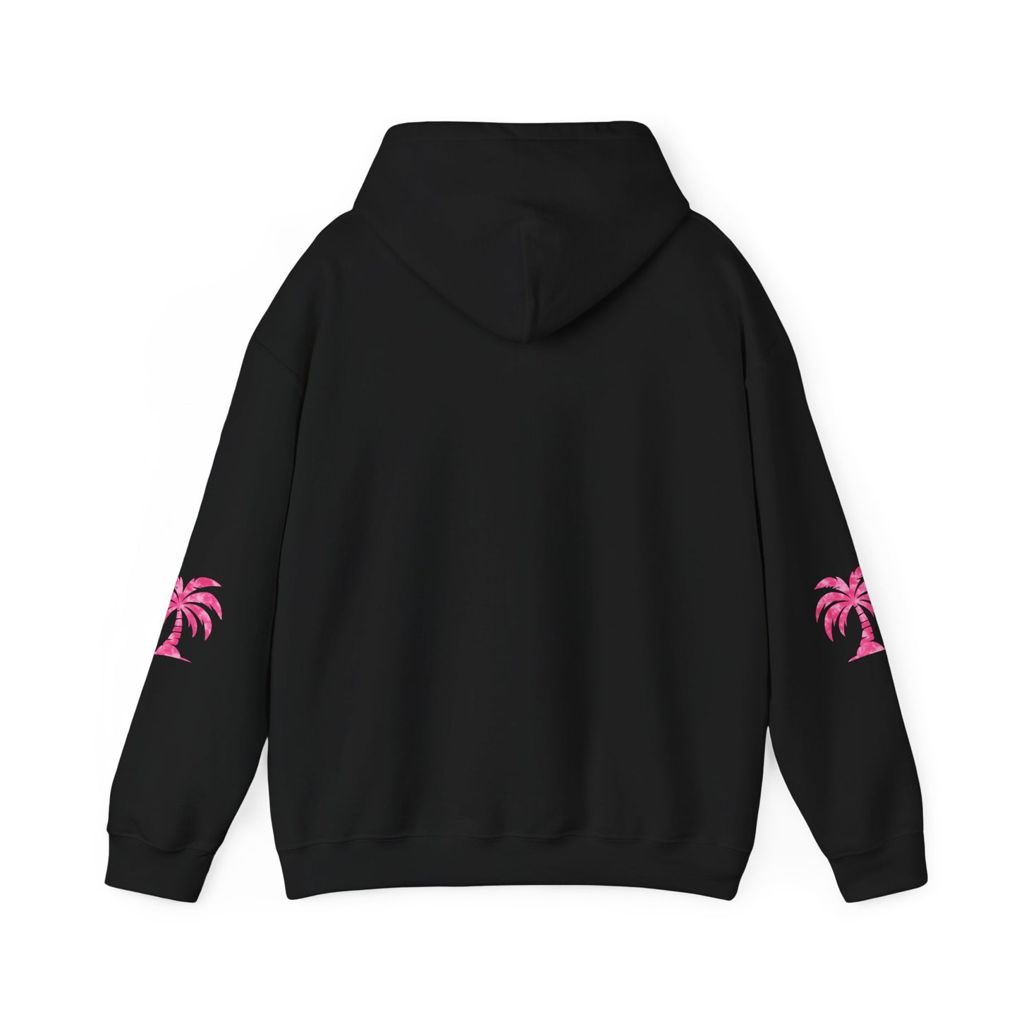 Pink Tropical Tie Dye Palm Tree and Hibiscus Hoodie for Sweatshirt, Pullover