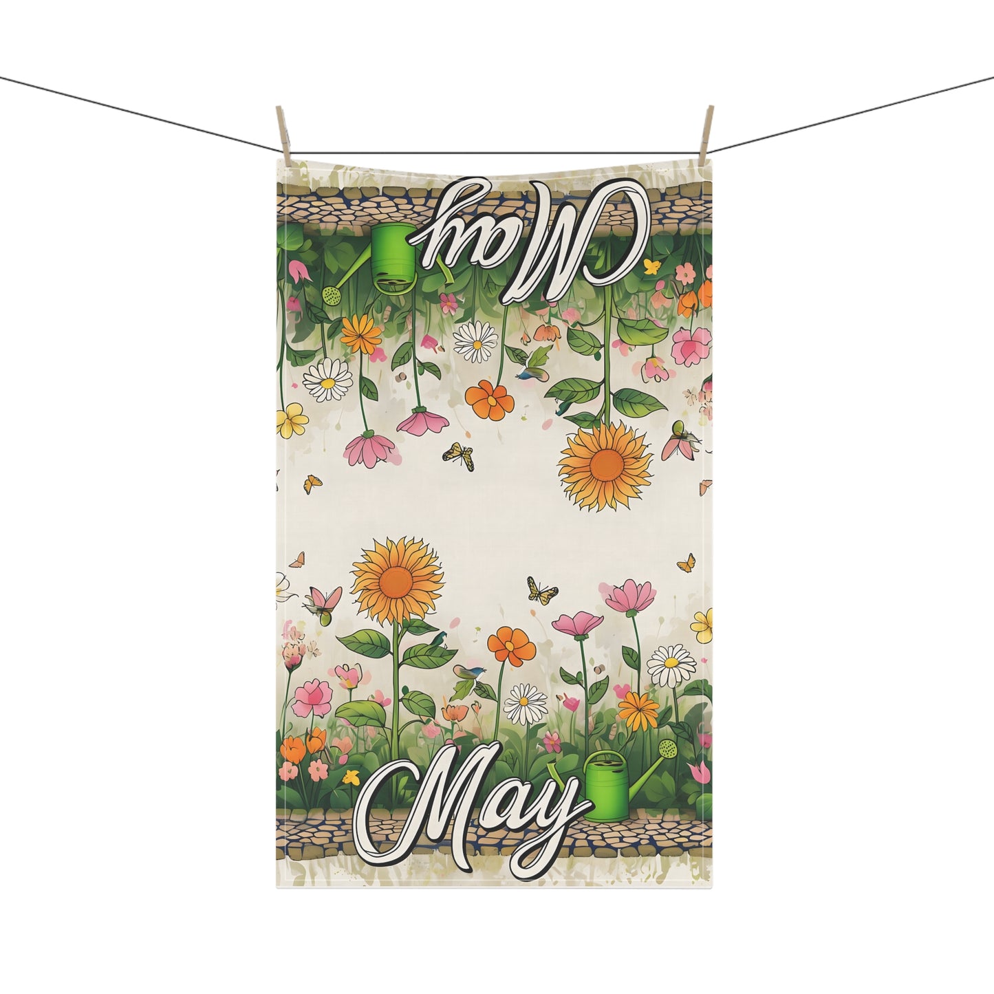 May Floral Tea Towels - Brighten Your Kitchen, Seasonal Decor, Gardening Gift, Kitchen Accessories, Eco-Friendly Kitchen