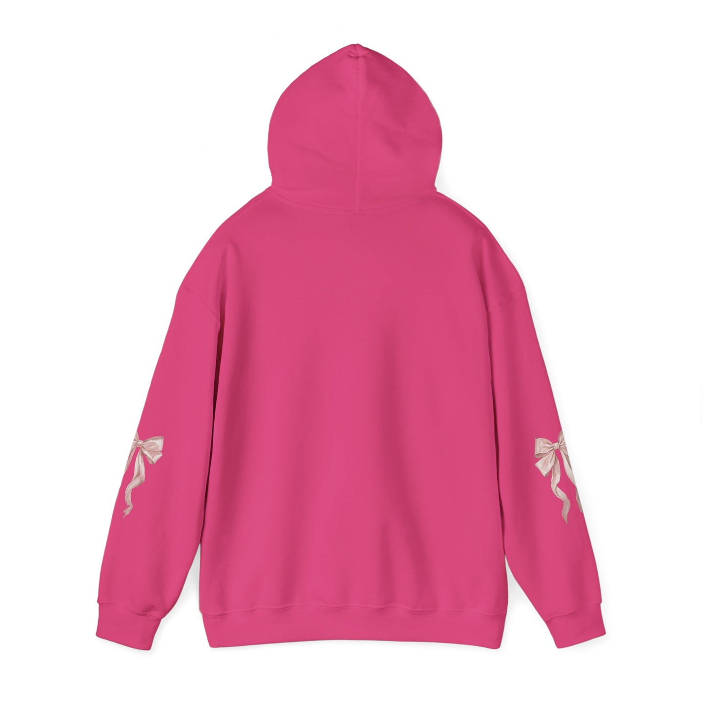 Faith Over Fear Hooded Sweatshirt - Cozy Inspirational Gift, Self-Care, Mindfulness, Motivational Wear, Pink Bows Hoodie
