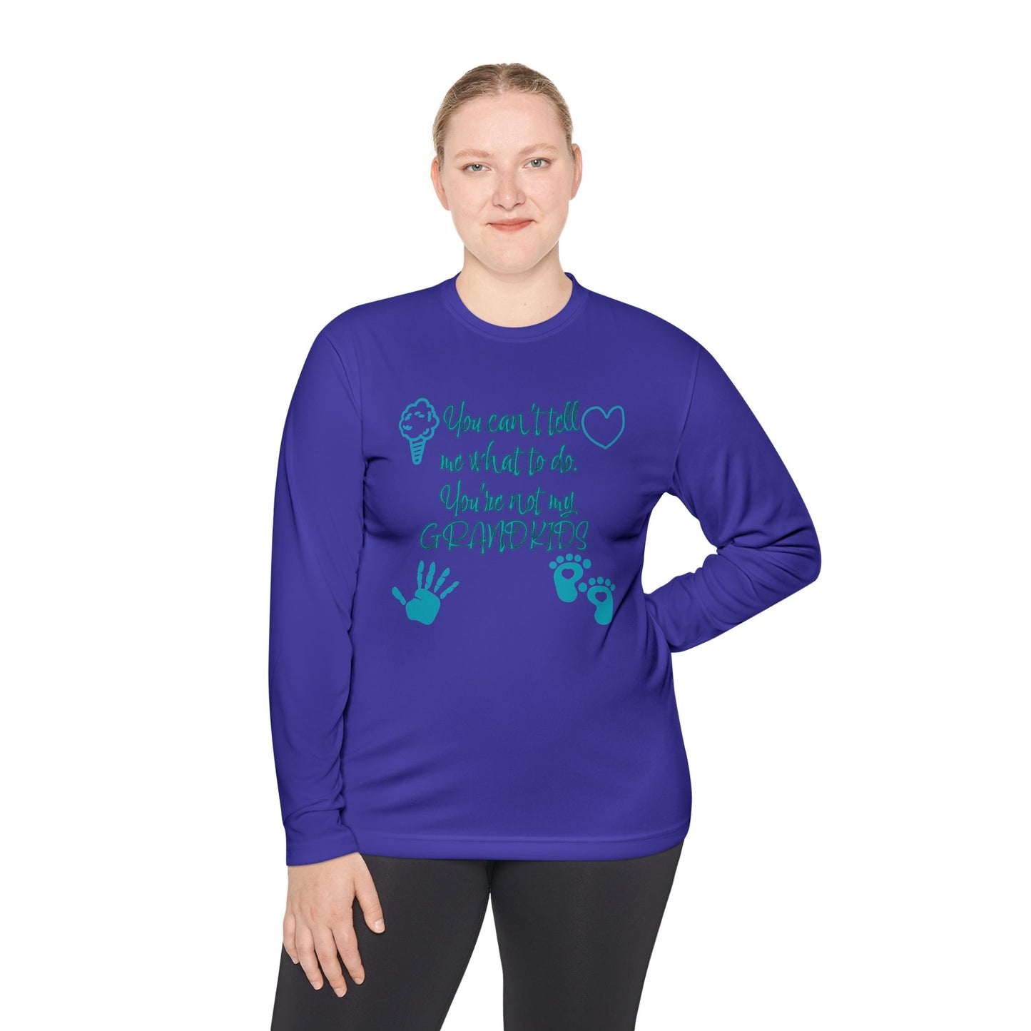 Funny Grandparents Lightweight Long Sleeve Tee, Gift for Grandma Grandpa, 'You can't tell me what to do, You're not my GRANDBABIES'.