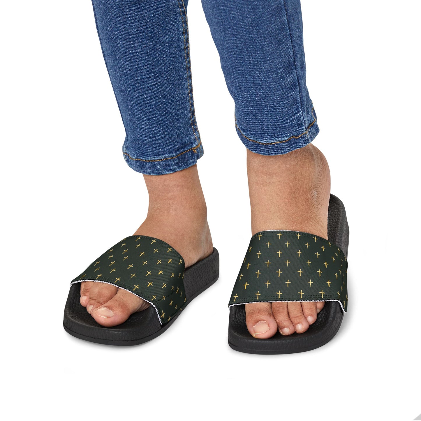Youth Gold Cross Stylish Removable-Strap Sandals - Fun & Trendy Comfort for Summer