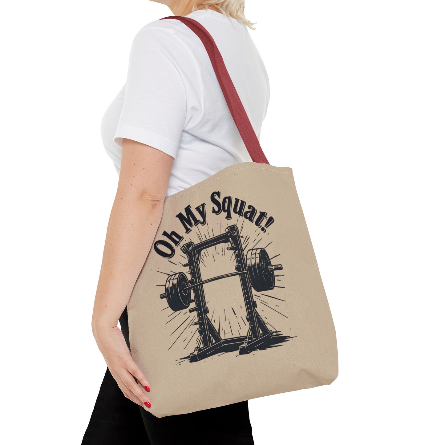 Fitness Tote Bag - Oh My Squat! | Gym Bag, Workout Tote, Exercise Accessory, Weightlifting Gift, Motivational Bag