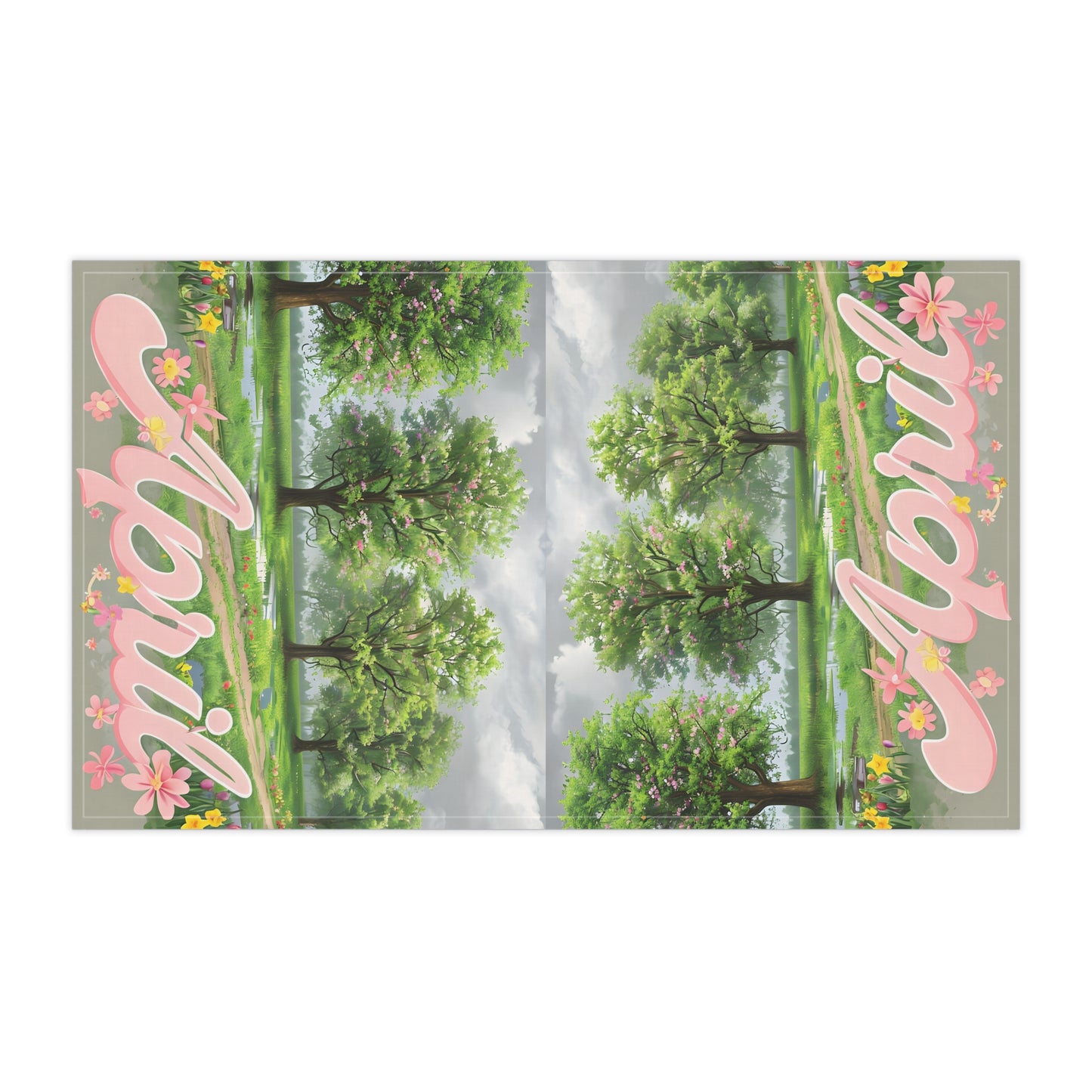 April-Themed Tea Towels, Spring Kitchen Decor, Floral Gifts, Home and Garden Accessories, April Celebrations