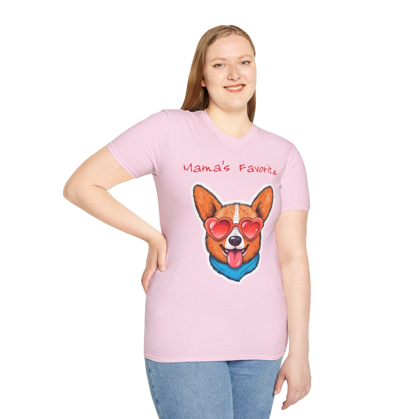 Mama's Favorite -Corgi T-Shirt | Unisex Softstyle Tee for Dog Lovers