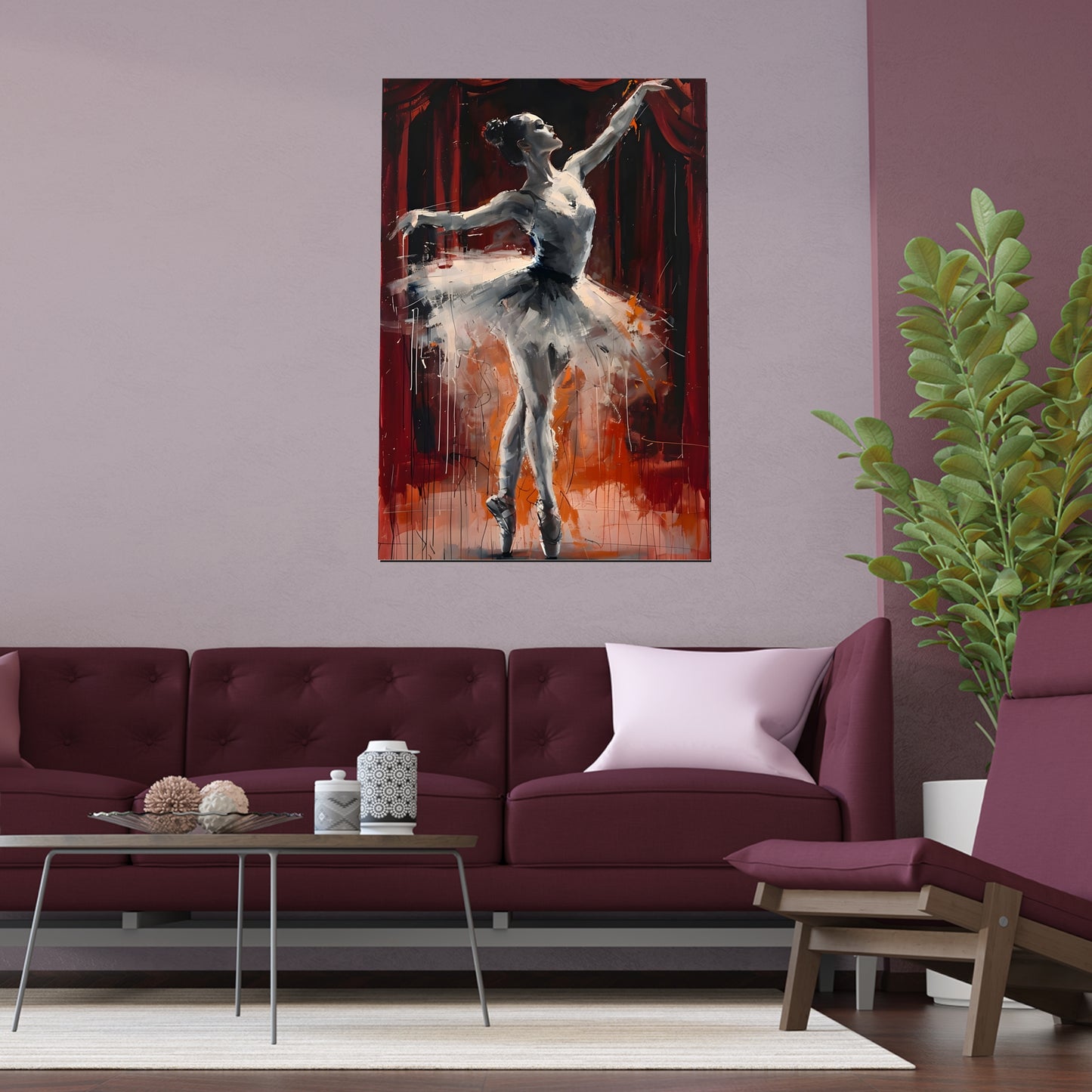 Silk Poster, Elegant Ballet Dancer Art Print for Home Decor and Dance Studio, Gift for Dancers, Wall Art, Fine Art