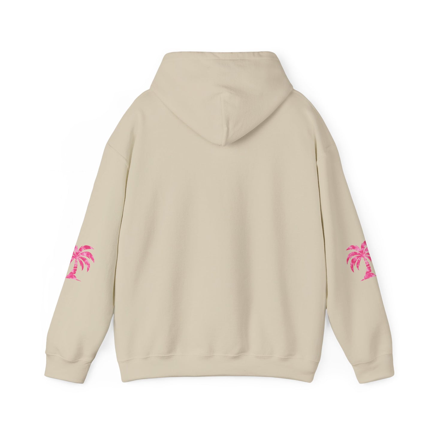 Pink Tropical Tie Dye Palm Tree and Hibiscus Hoodie for Sweatshirt, Pullover
