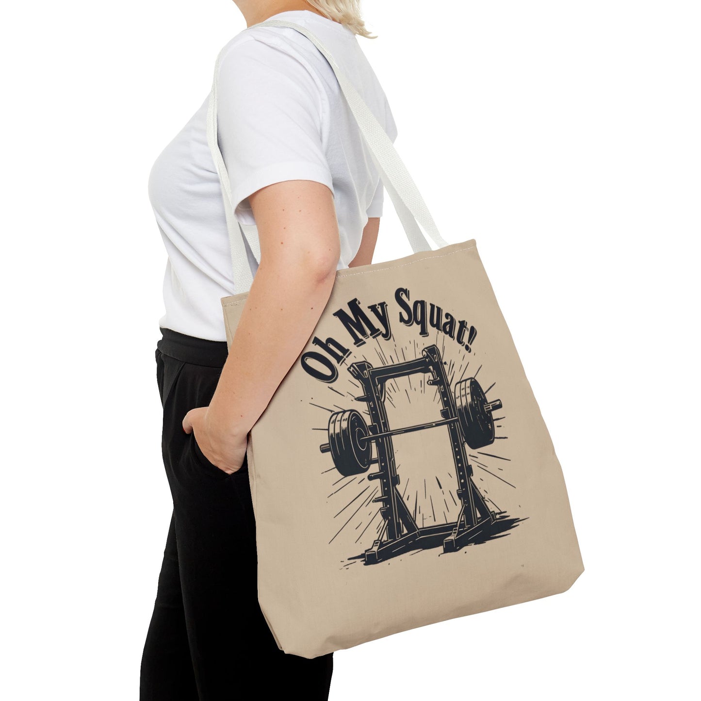 Fitness Tote Bag - Oh My Squat! | Gym Bag, Workout Tote, Exercise Accessory, Weightlifting Gift, Motivational Bag