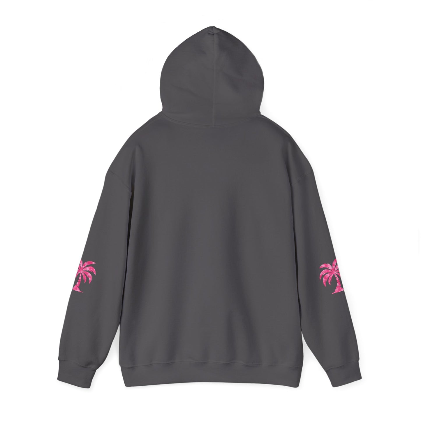 Pink Tropical Tie Dye Palm Tree and Hibiscus Hoodie for Sweatshirt, Pullover