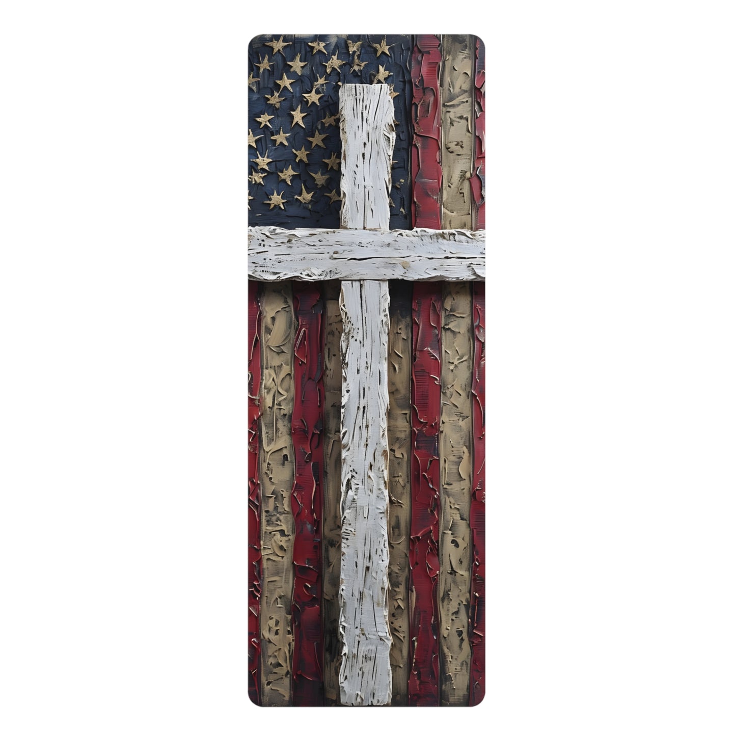 Patriotic Cross Rubber Yoga Mat | Freedom & Faith Design