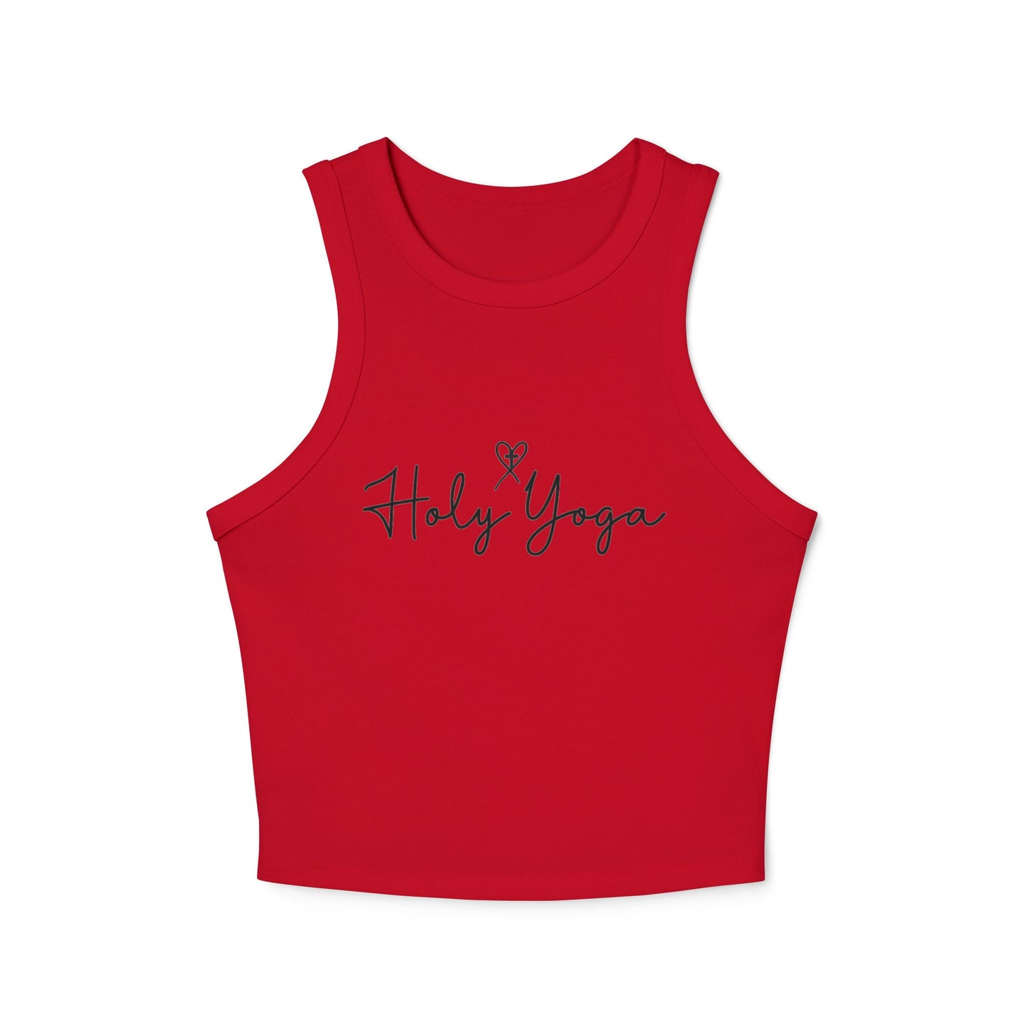 Holy Yoga Micro Rib Racer Tank Top - Christian Yoga Apparel, Workout Top, Fitness Gift, Jesus Follower Activewear