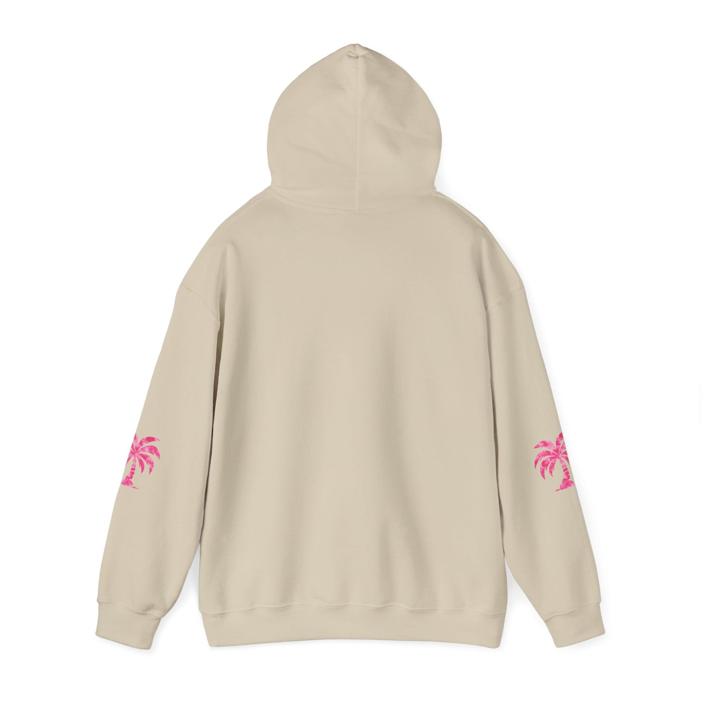 Pink Tropical Tie Dye Palm Tree and Hibiscus Hoodie for Sweatshirt, Pullover