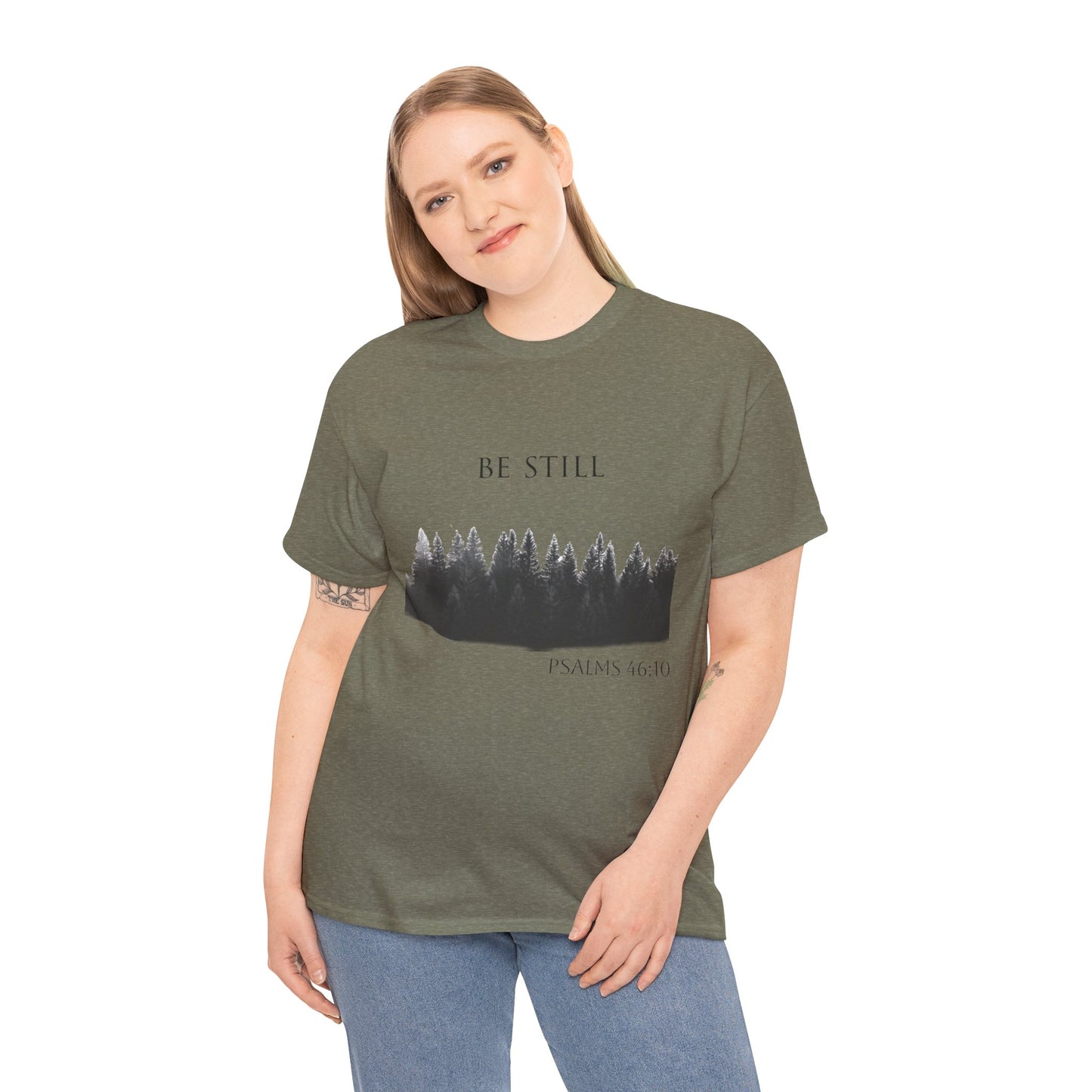 Be Still -Cotton Tee - Christian and Nature Inspired Relaxation Shirt