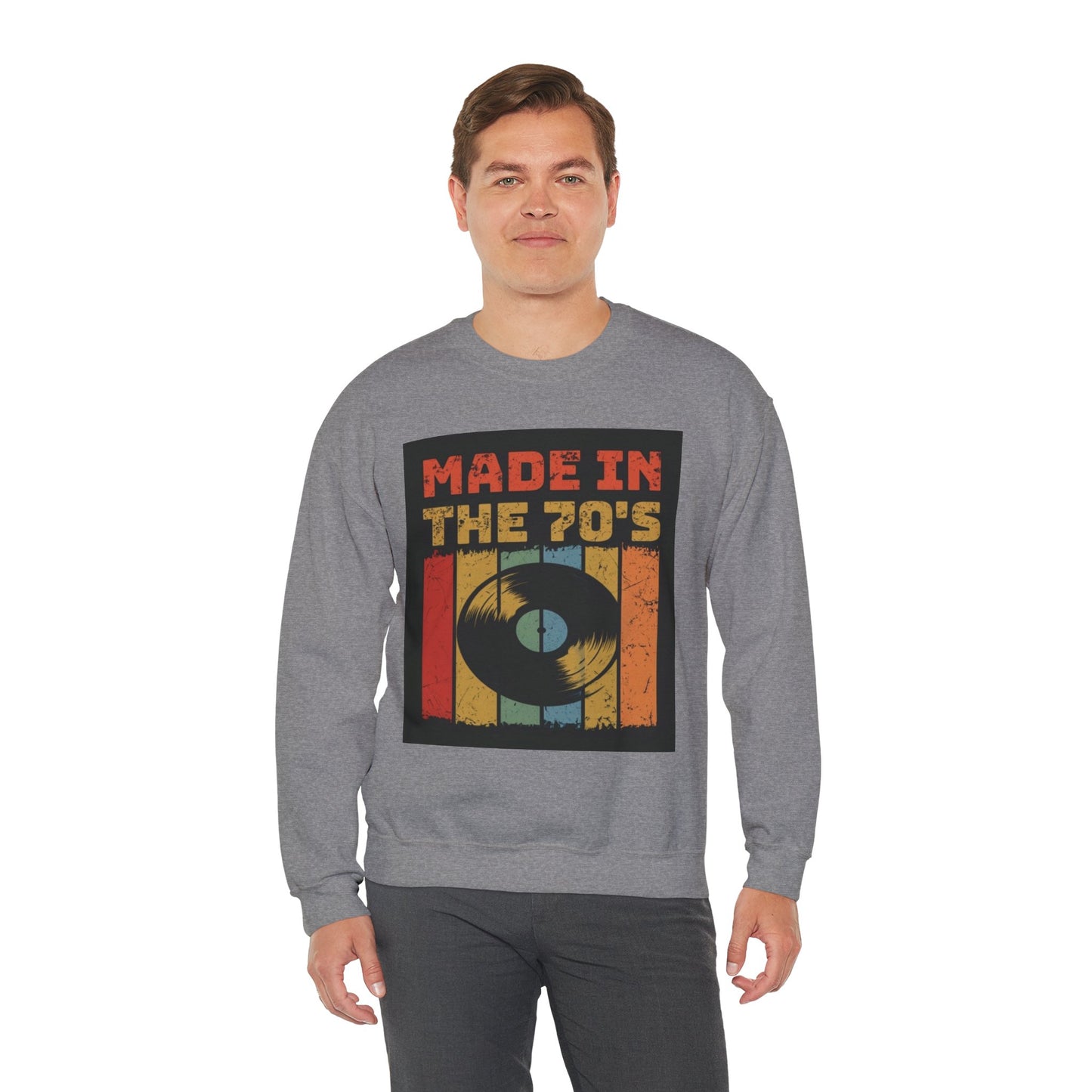 Retro 70's Music Crewneck Sweatshirt - Made in the 70's Design