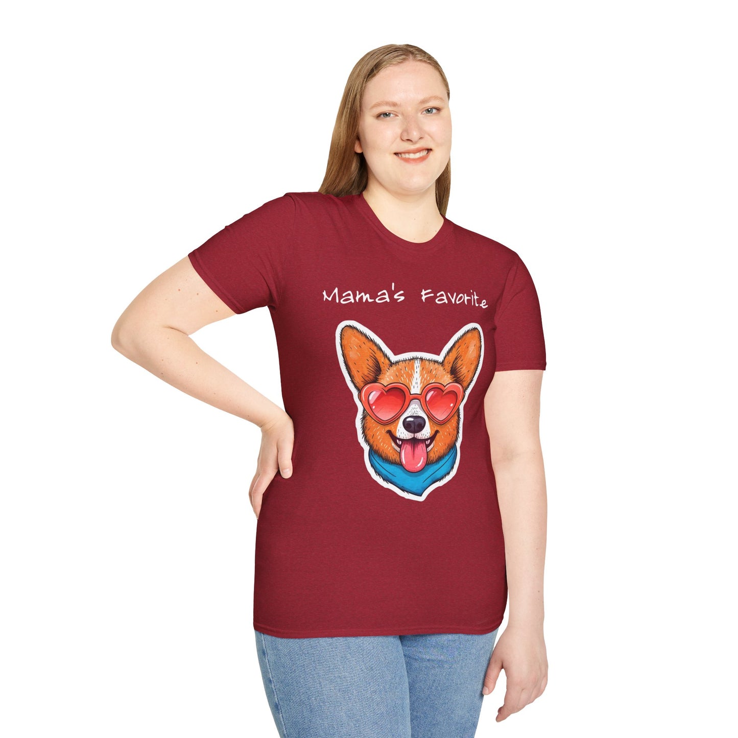 Mama's Favorite -Corgi T-Shirt | Unisex Softstyle Tee for Dog Lovers