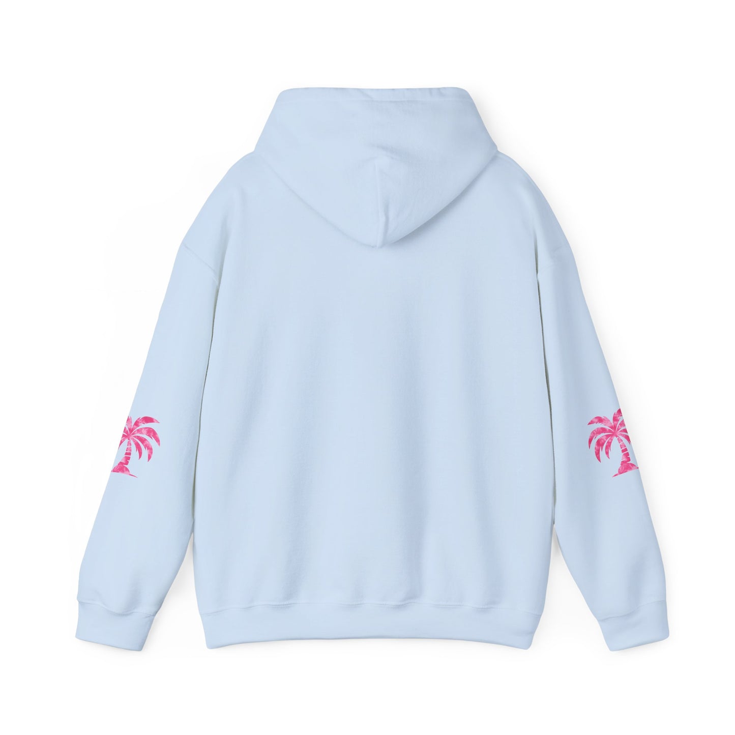 Pink Tropical Tie Dye Palm Tree and Hibiscus Hoodie for Sweatshirt, Pullover