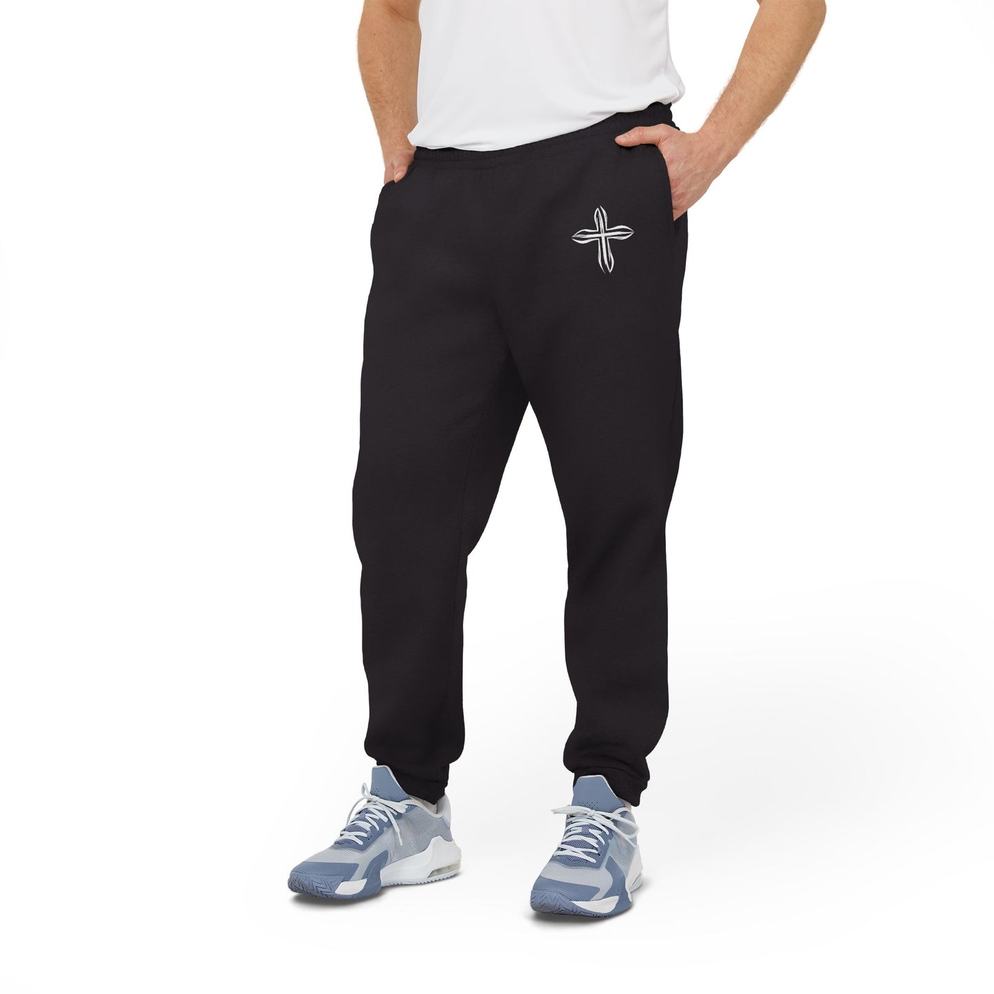 Cross Symbol Joggers, Comfortable Unisex Fleece Pants - Casual & Stylish Athleisure Wear