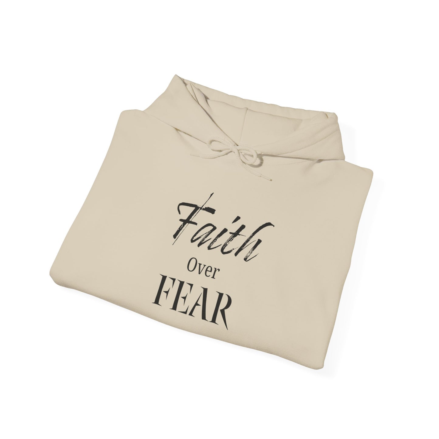 Faith Over Fear Hooded Sweatshirt - Cozy Inspirational Gift, Self-Care, Mindfulness, Motivational Wear, Pink Bows Hoodie