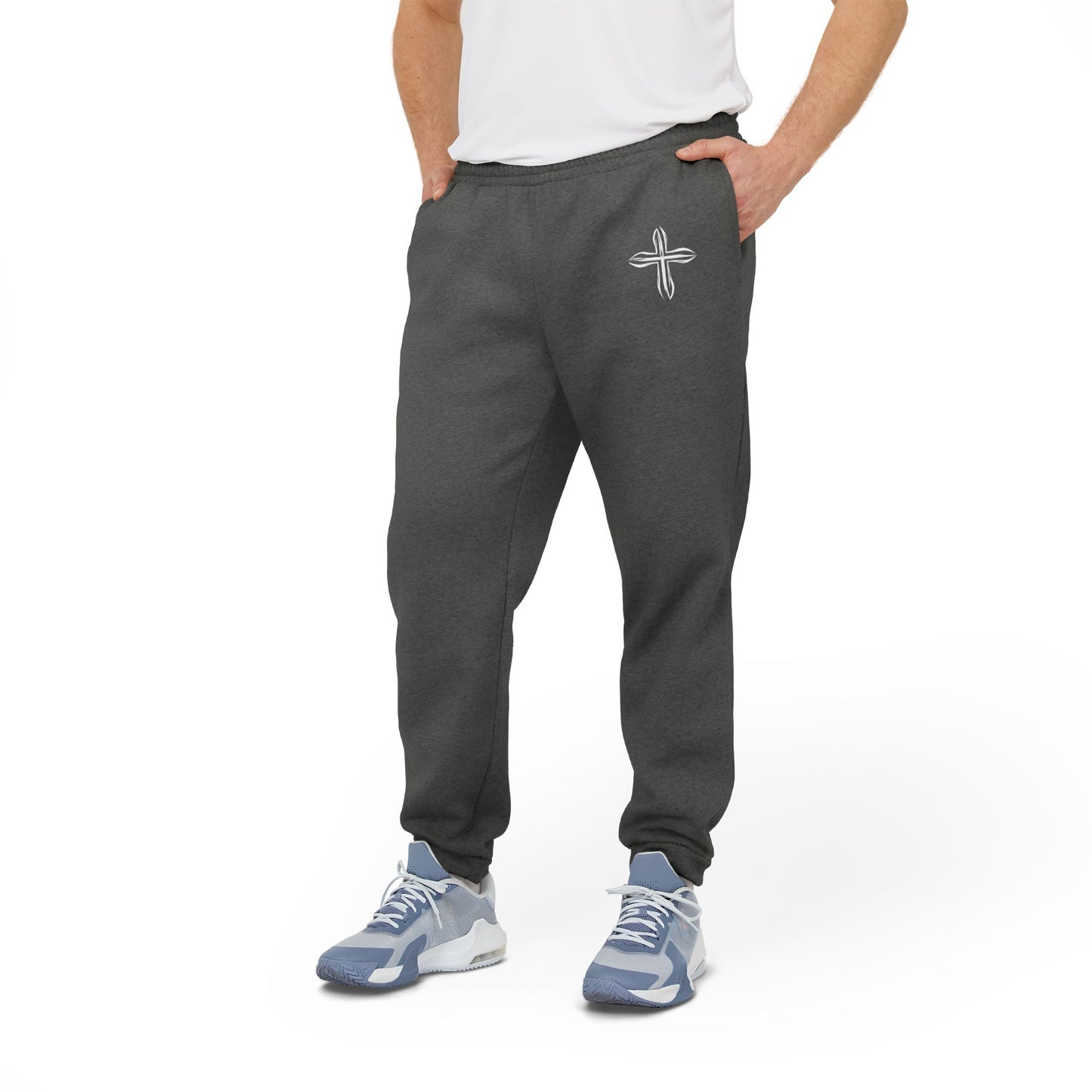 Cross Symbol Joggers, Comfortable Unisex Fleece Pants - Casual & Stylish Athleisure Wear