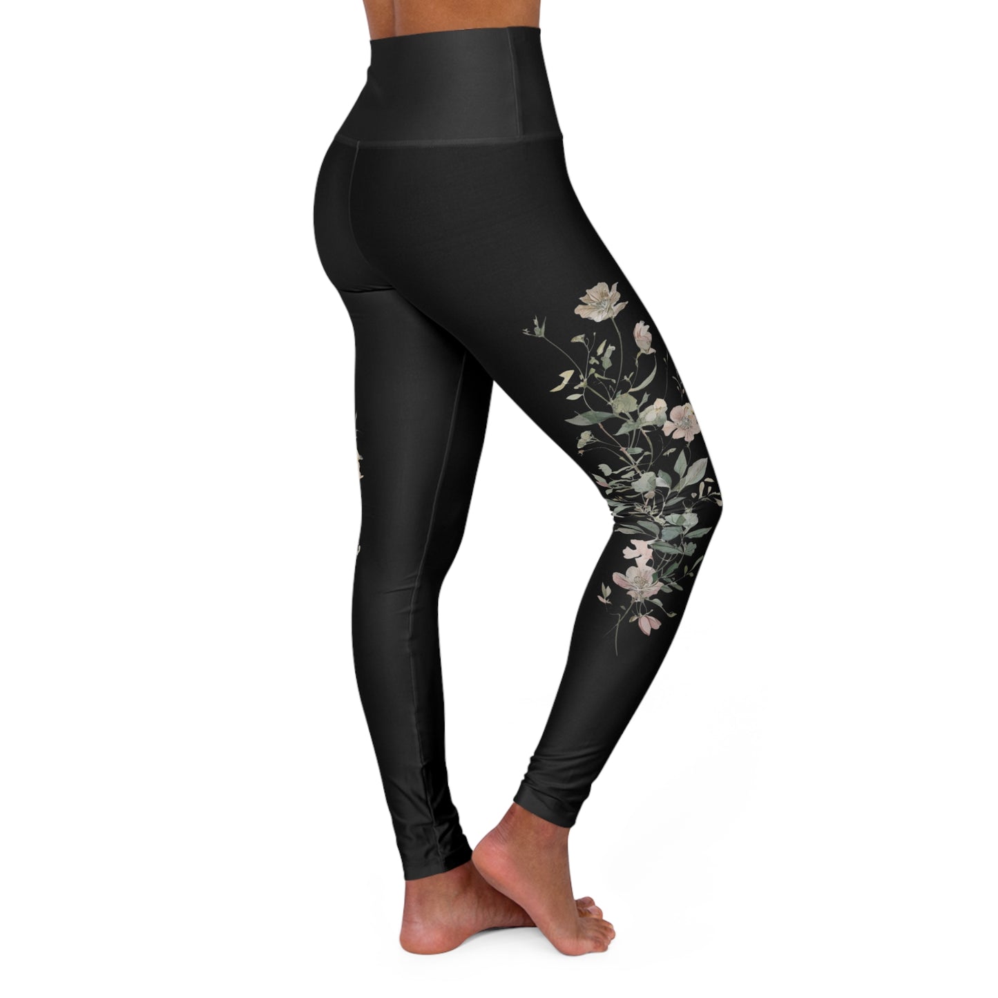 High Waisted Pastel Floral Yoga Leggings - Stylish & Comfortable Workout Gear