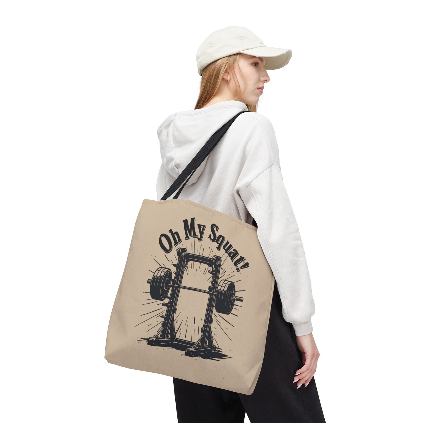 Fitness Tote Bag - Oh My Squat! | Gym Bag, Workout Tote, Exercise Accessory, Weightlifting Gift, Motivational Bag