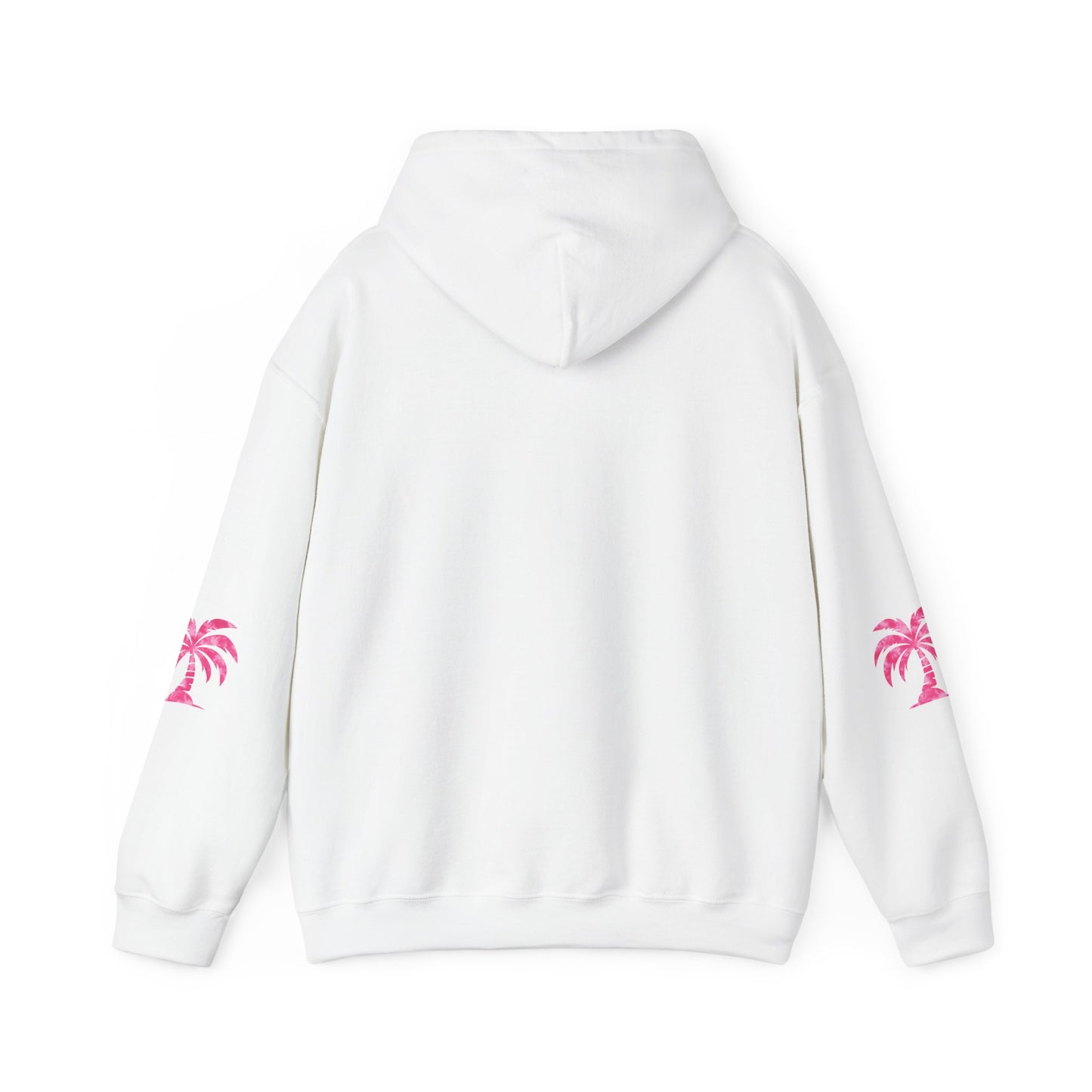 Pink Tropical Tie Dye Palm Tree and Hibiscus Hoodie for Sweatshirt, Pullover