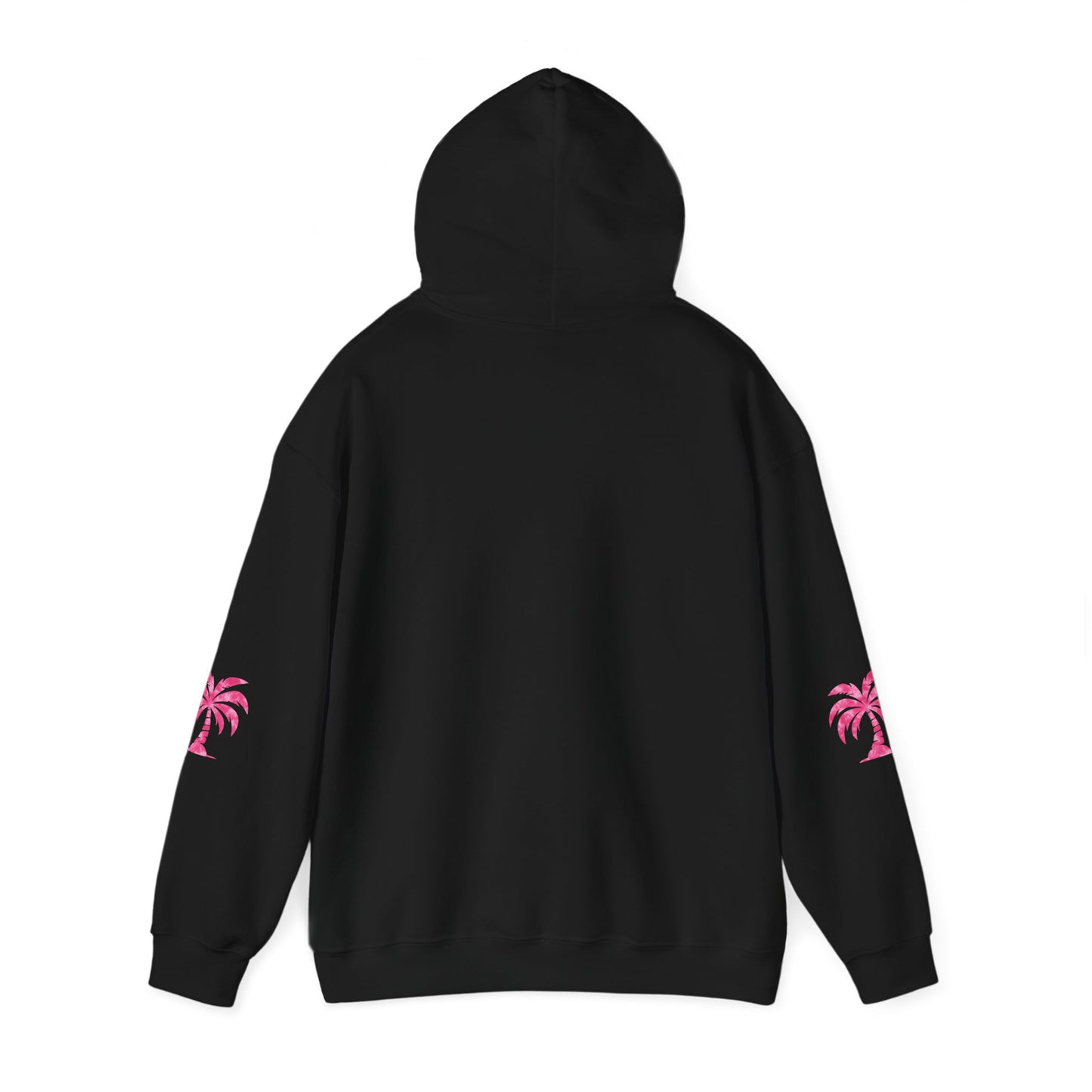 Pink Tropical Tie Dye Palm Tree and Hibiscus Hoodie for Sweatshirt, Pullover