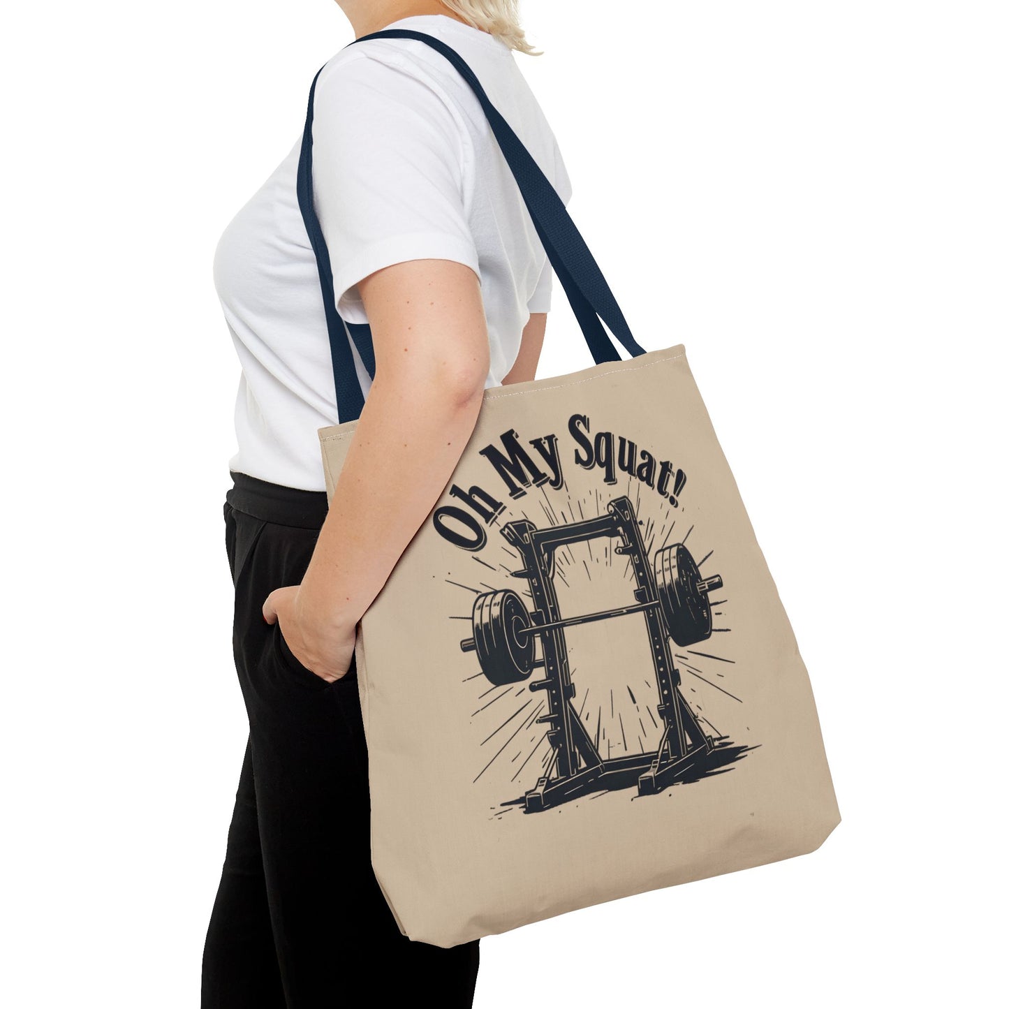 Fitness Tote Bag - Oh My Squat! | Gym Bag, Workout Tote, Exercise Accessory, Weightlifting Gift, Motivational Bag