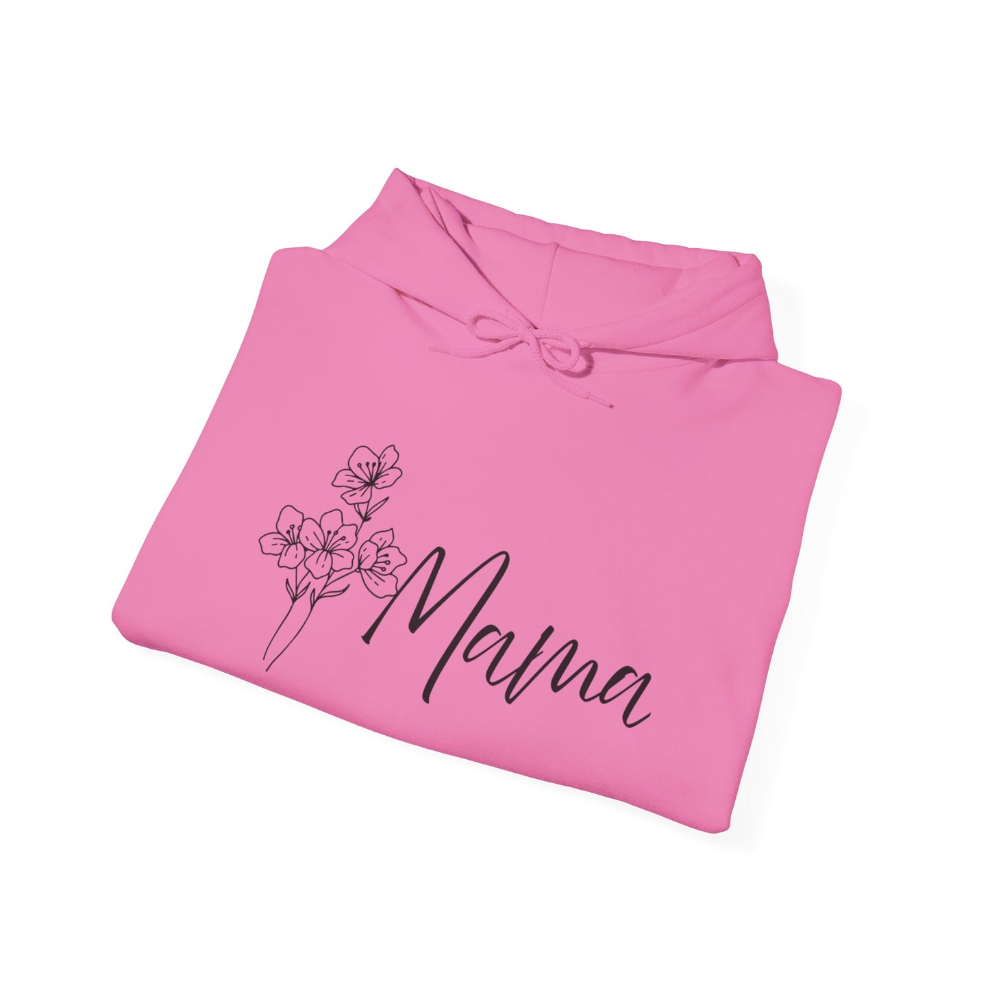 Mama Flower Hoodie, Gift for Mom, Floral Sweatshirt, Cozy Hooded Sweatshirt, Mother's Day Gift, Comfortable Layering