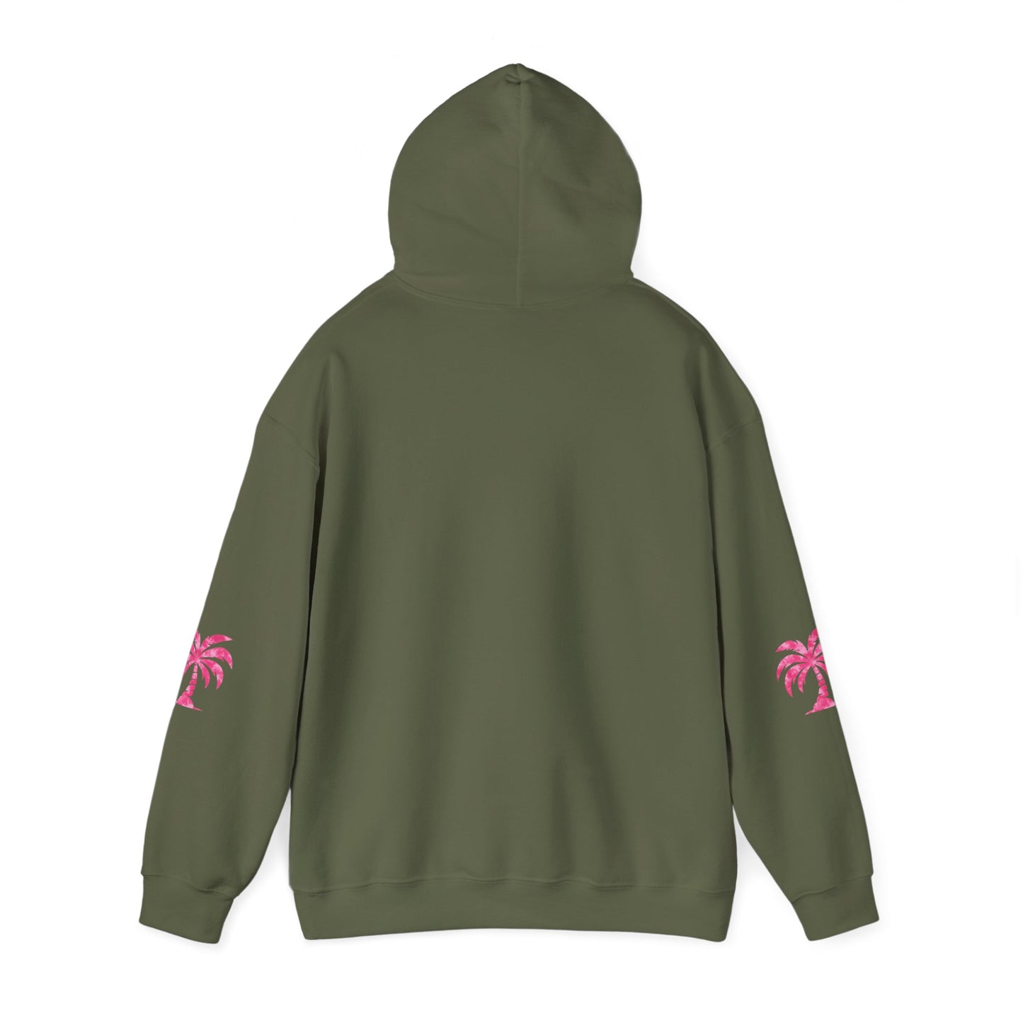 Pink Tropical Tie Dye Palm Tree and Hibiscus Hoodie for Sweatshirt, Pullover