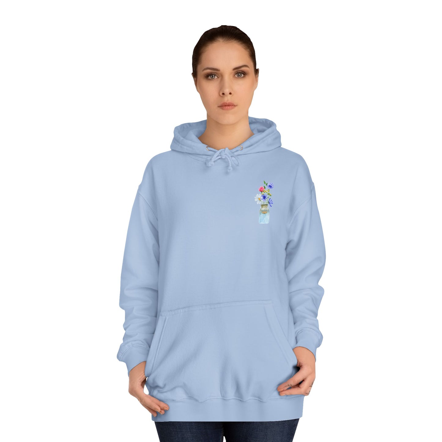 I'll my life you have been Faithful, Hoodie, Christian Sweatshirt, Wreath Wildflower Hooded Sweatshirt, Mason Jar Flower Jacket, Cozy Campus
