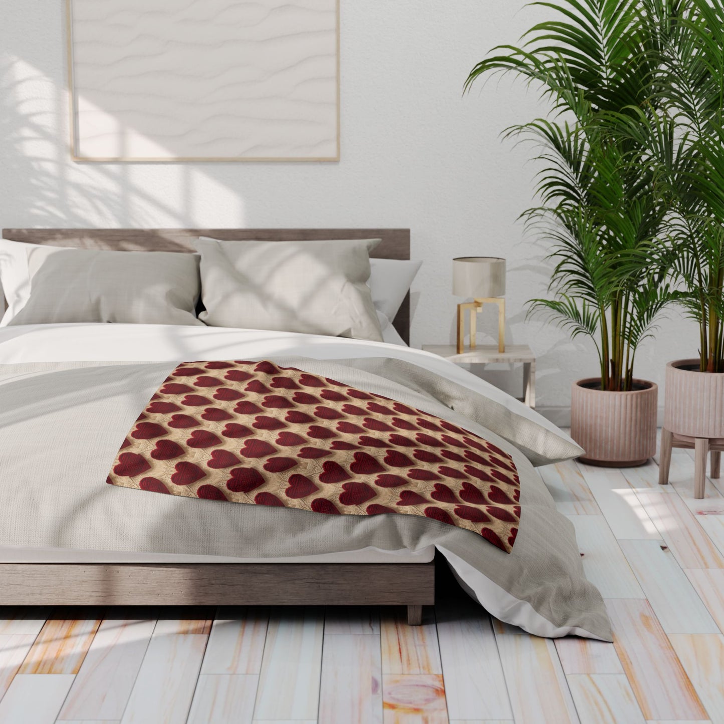 Cozy Knit Heart Pattern Fleece Blanket for Romantic Evenings