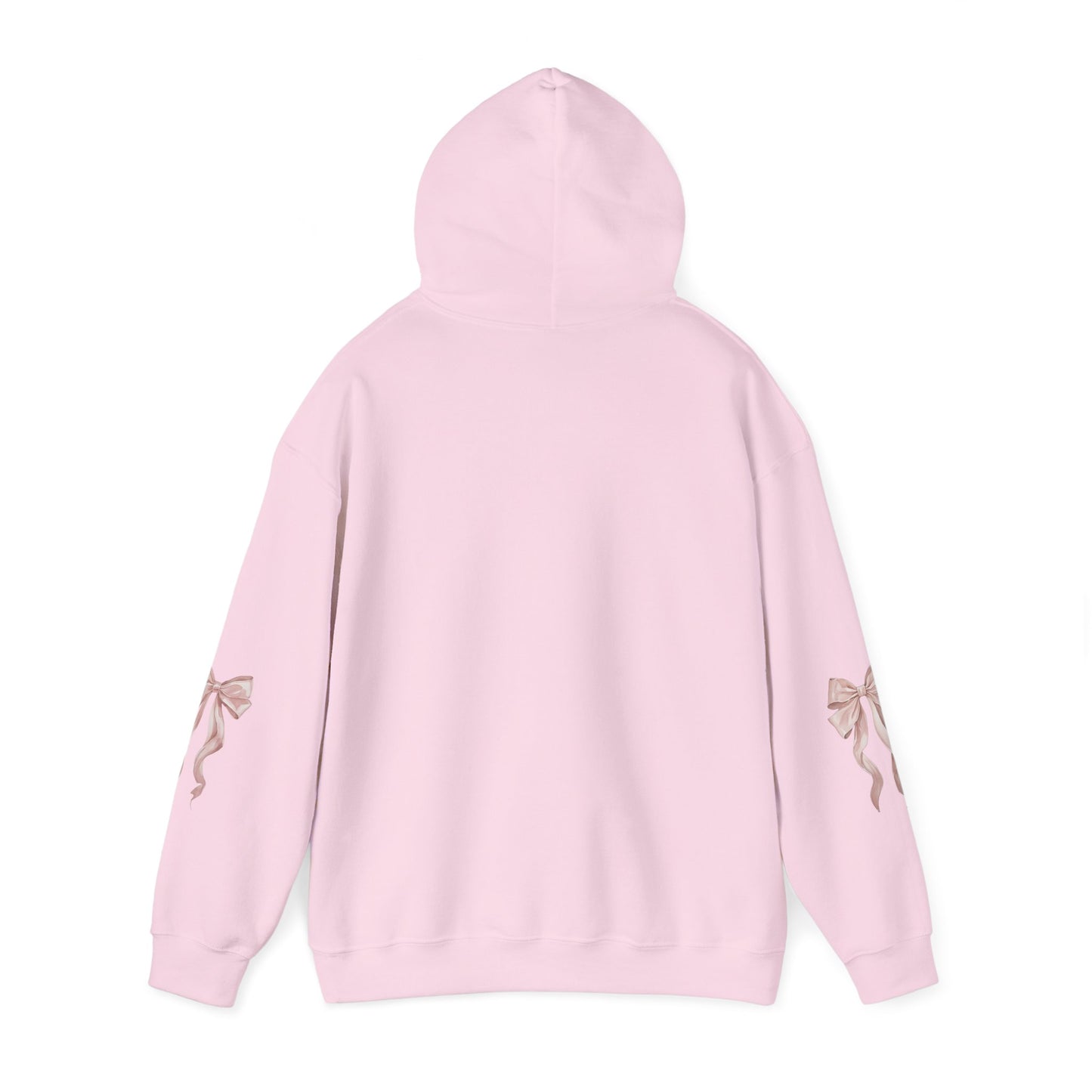Faith Over Fear Hooded Sweatshirt - Cozy Inspirational Gift, Self-Care, Mindfulness, Motivational Wear, Pink Bows Hoodie