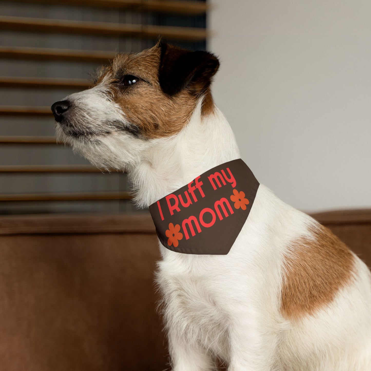 I Ruff My Mom Pet Bandana Collar - Cute Adjustable Dog Accessory for Gifts and Celebrations