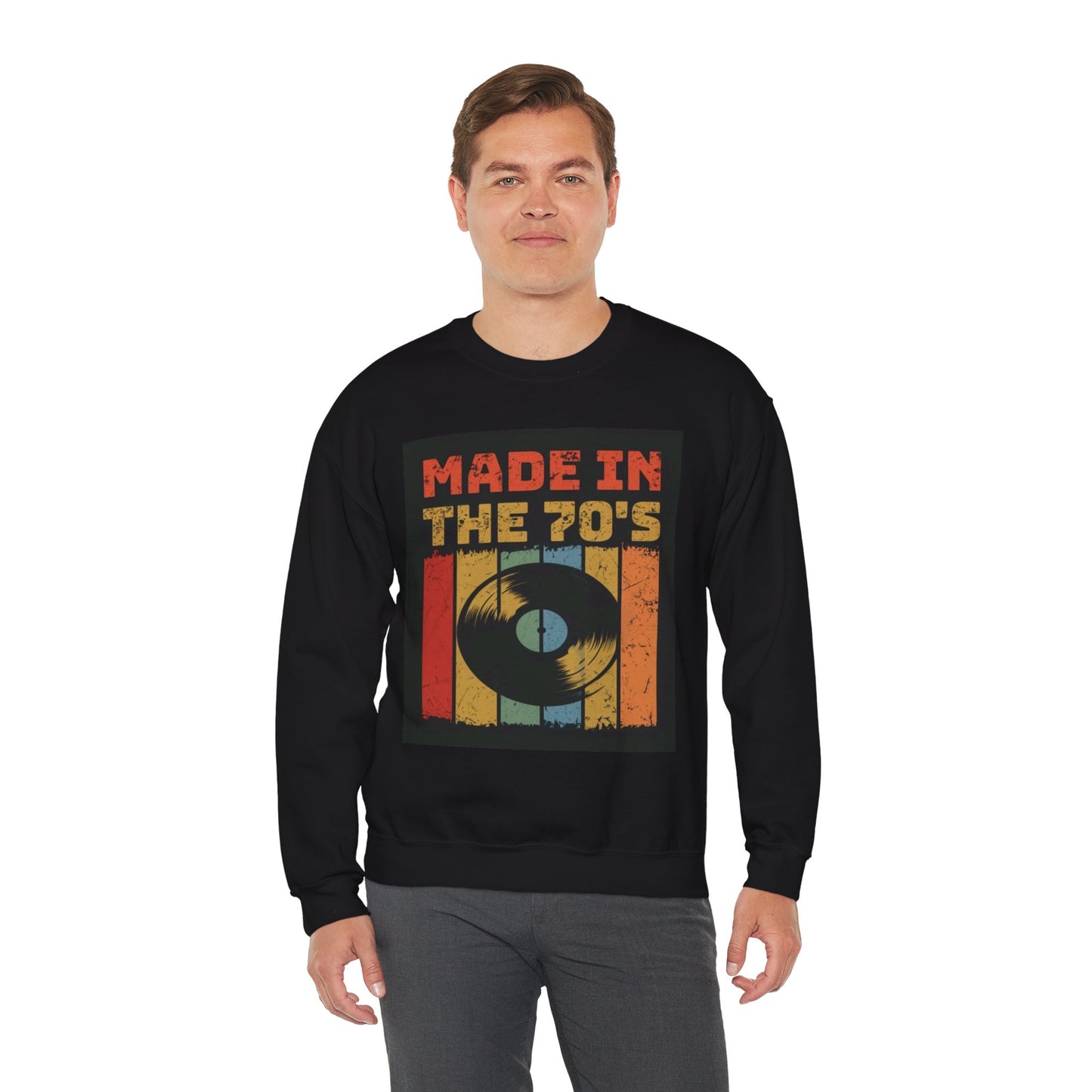 Retro 70's Music Crewneck Sweatshirt - Made in the 70's Design