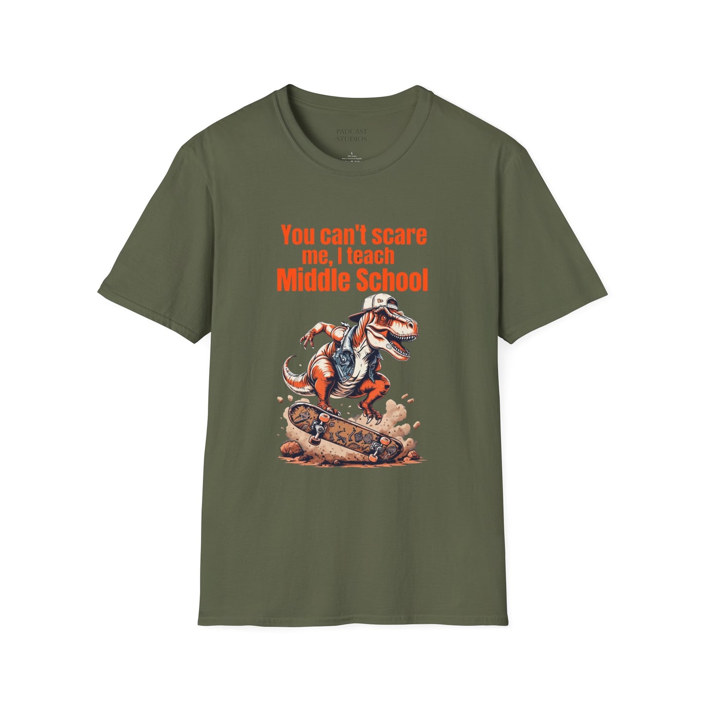 You Can't Scare Me, I Teach Middle School, Funny Teacher T-Shirt, Teacher Gift, Education Humor, Gift for Educators, Dinosaur Graphic Shirt
