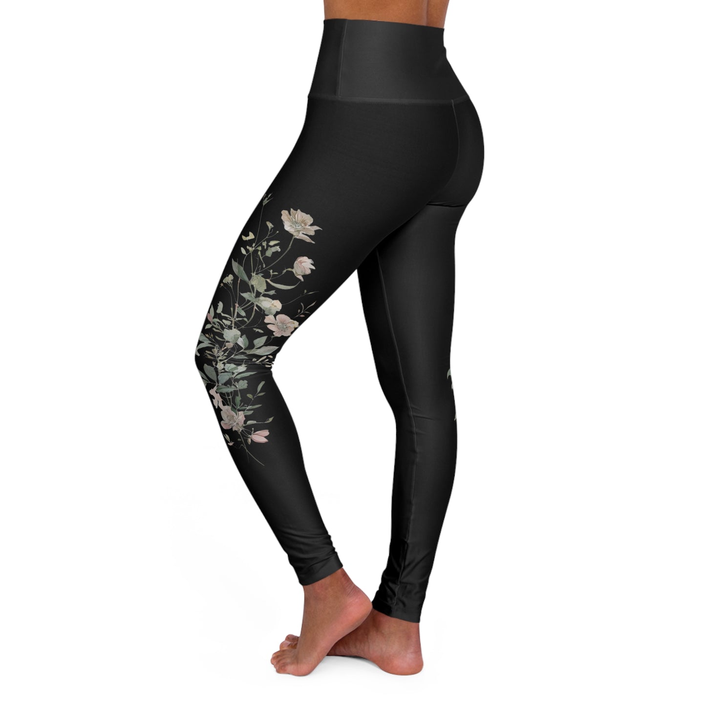 High Waisted Pastel Floral Yoga Leggings - Stylish & Comfortable Workout Gear