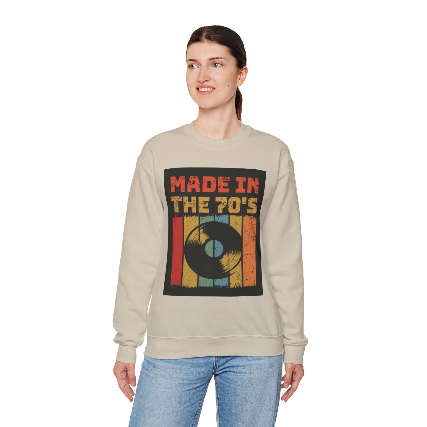 Retro 70's Music Crewneck Sweatshirt - Made in the 70's Design