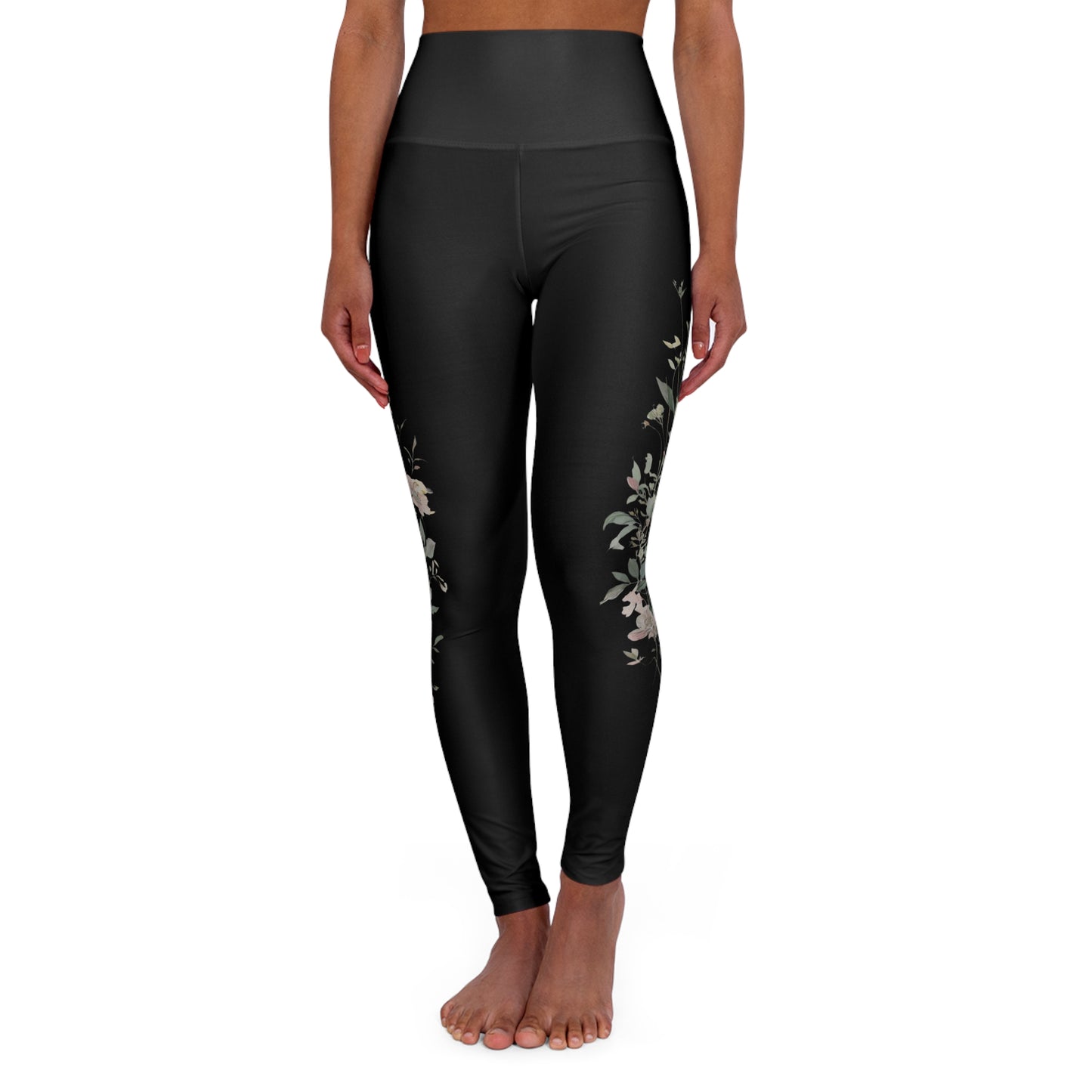 High Waisted Pastel Floral Yoga Leggings - Stylish & Comfortable Workout Gear