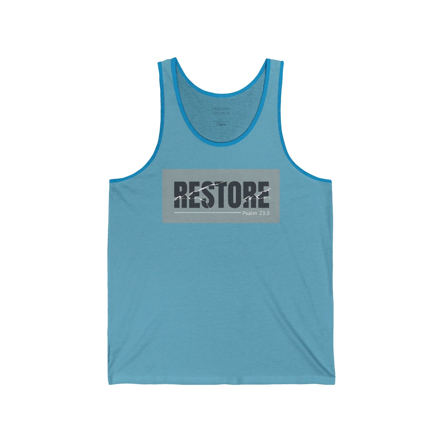Restore Psalm 23 Womens Tank Top, Christian Gym Clothes, Summer Workout Shirt, Faith-Based Gift, Spiritual Wellness
