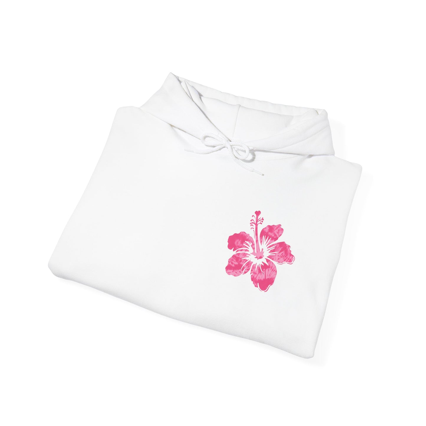Pink Tropical Tie Dye Palm Tree and Hibiscus Hoodie for Sweatshirt, Pullover