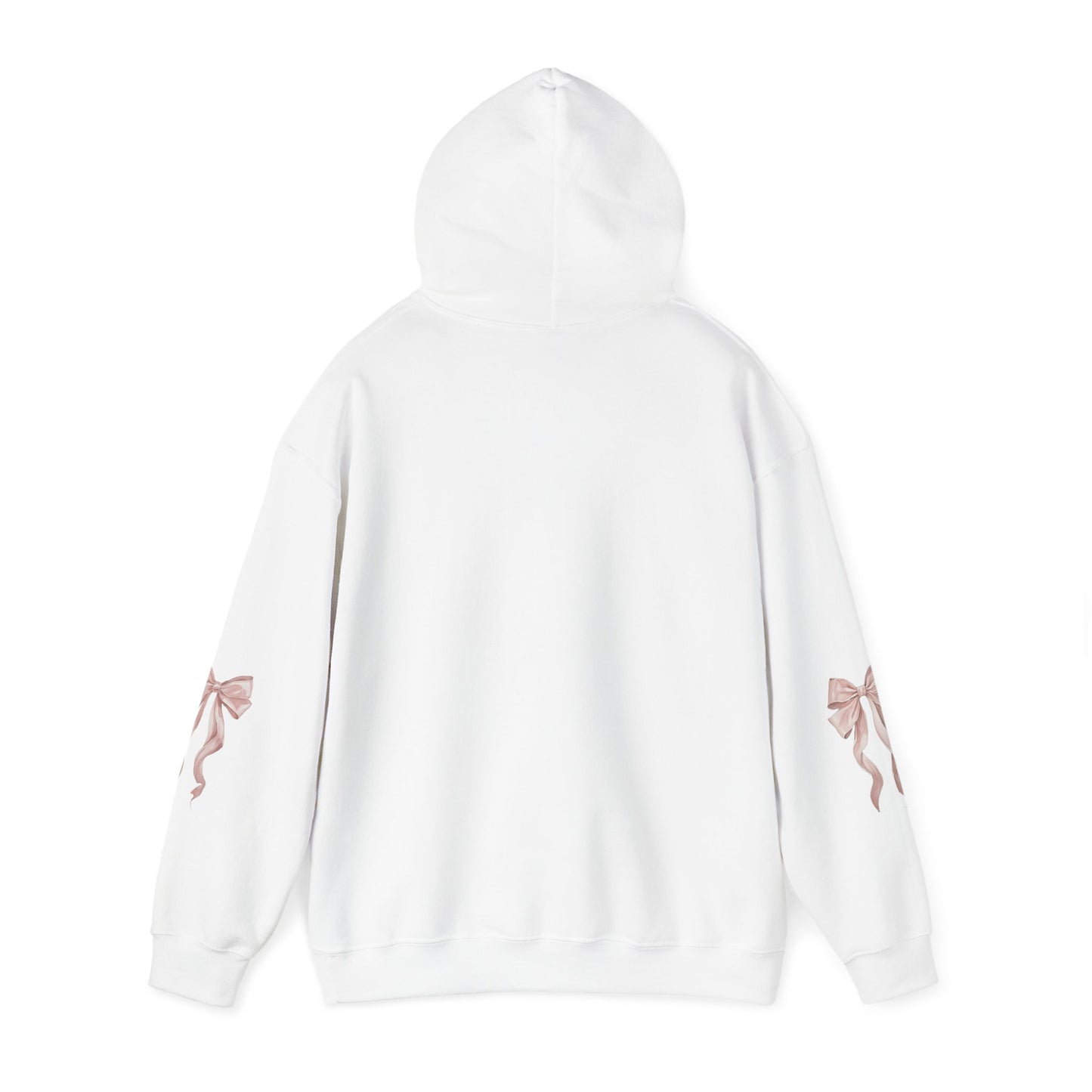 Faith Over Fear Hooded Sweatshirt - Cozy Inspirational Gift, Self-Care, Mindfulness, Motivational Wear, Pink Bows Hoodie