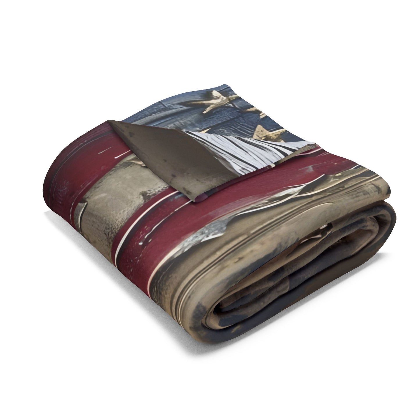 Patriotic Cross Fleece Blanket - Cozy American Flag Throw for Comfort & Faith