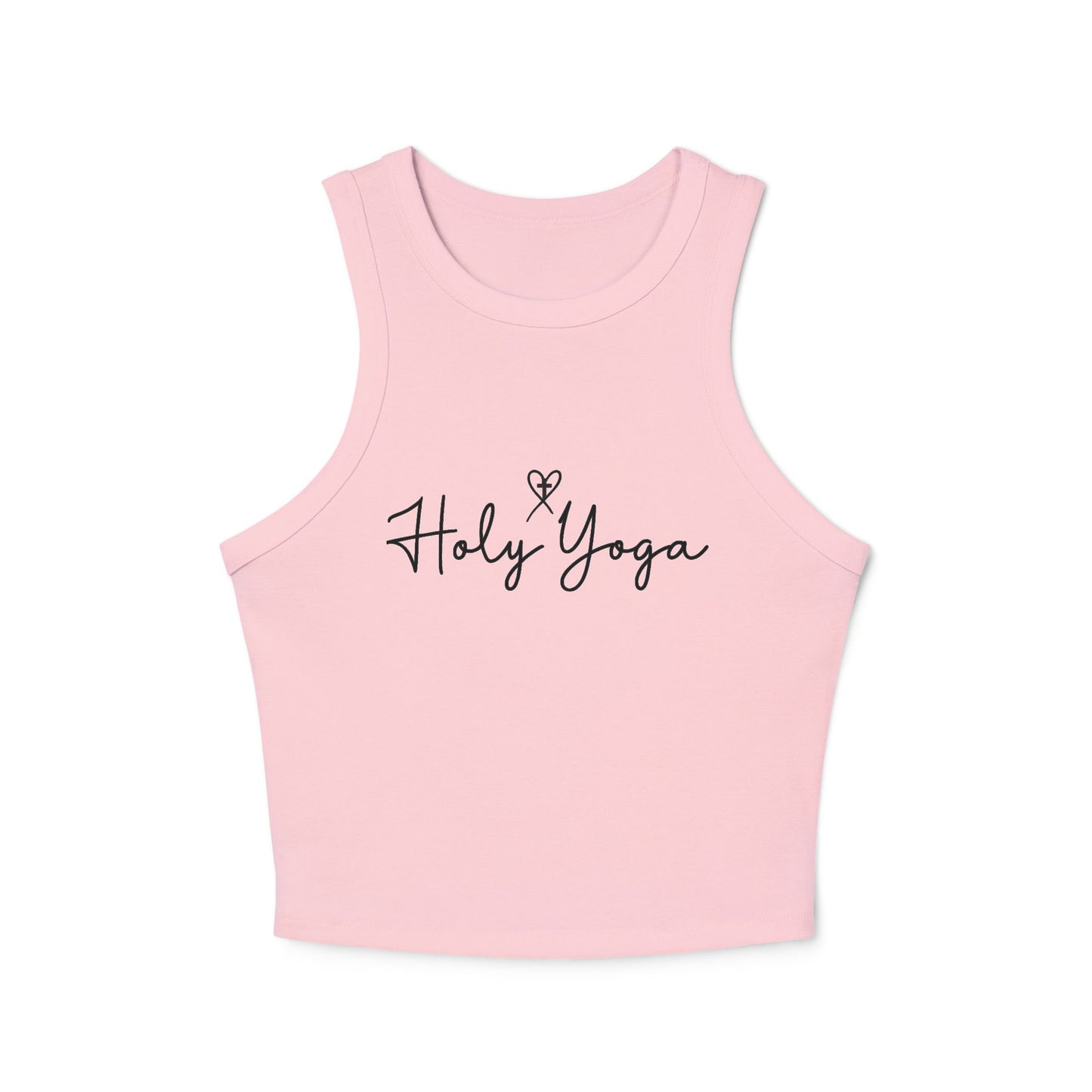 Holy Yoga Micro Rib Racer Tank Top - Christian Yoga Apparel, Workout Top, Fitness Gift, Jesus Follower Activewear