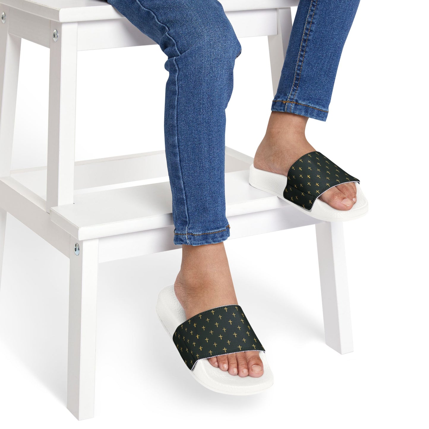 Youth Gold Cross Stylish Removable-Strap Sandals - Fun & Trendy Comfort for Summer