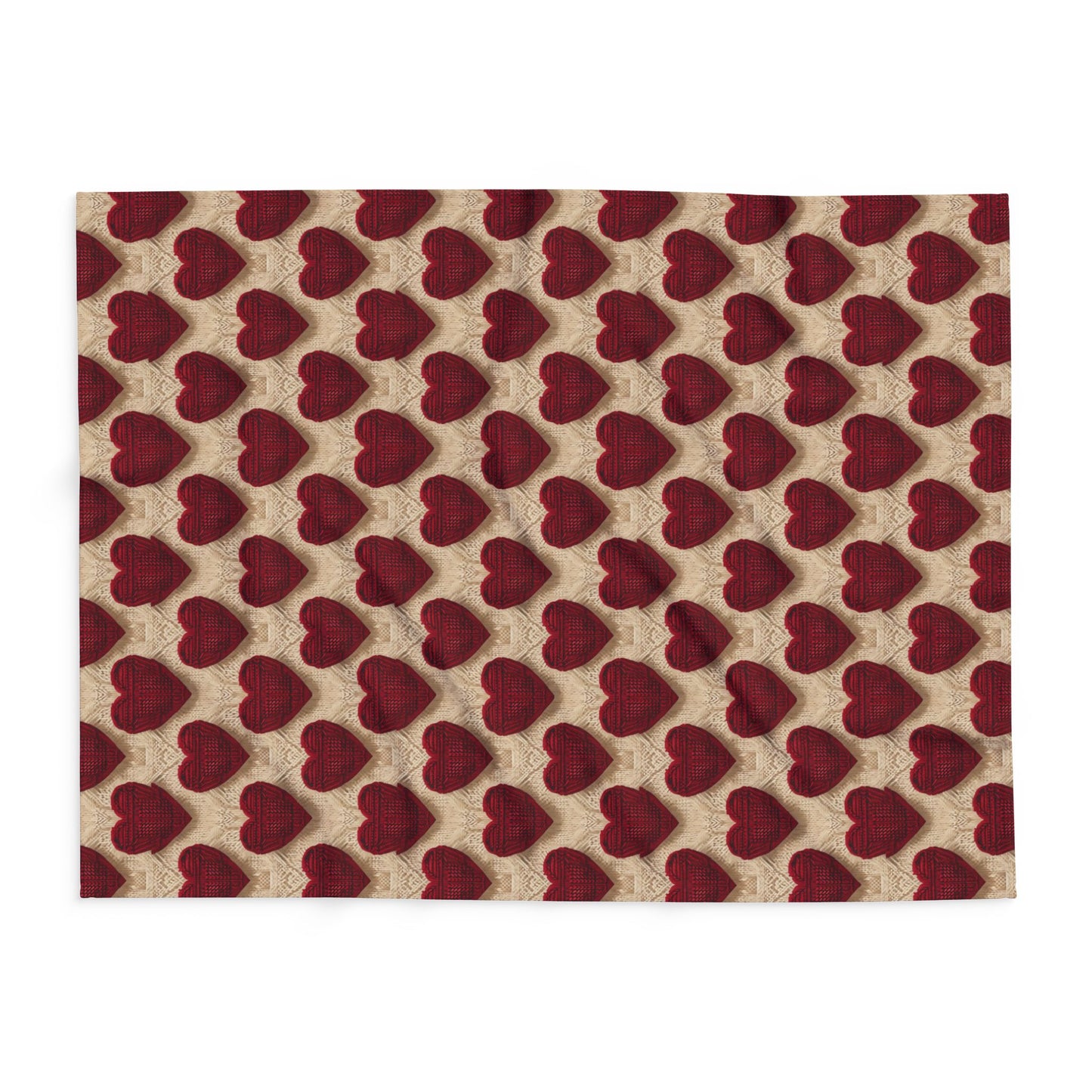 Cozy Knit Heart Pattern Fleece Blanket for Romantic Evenings