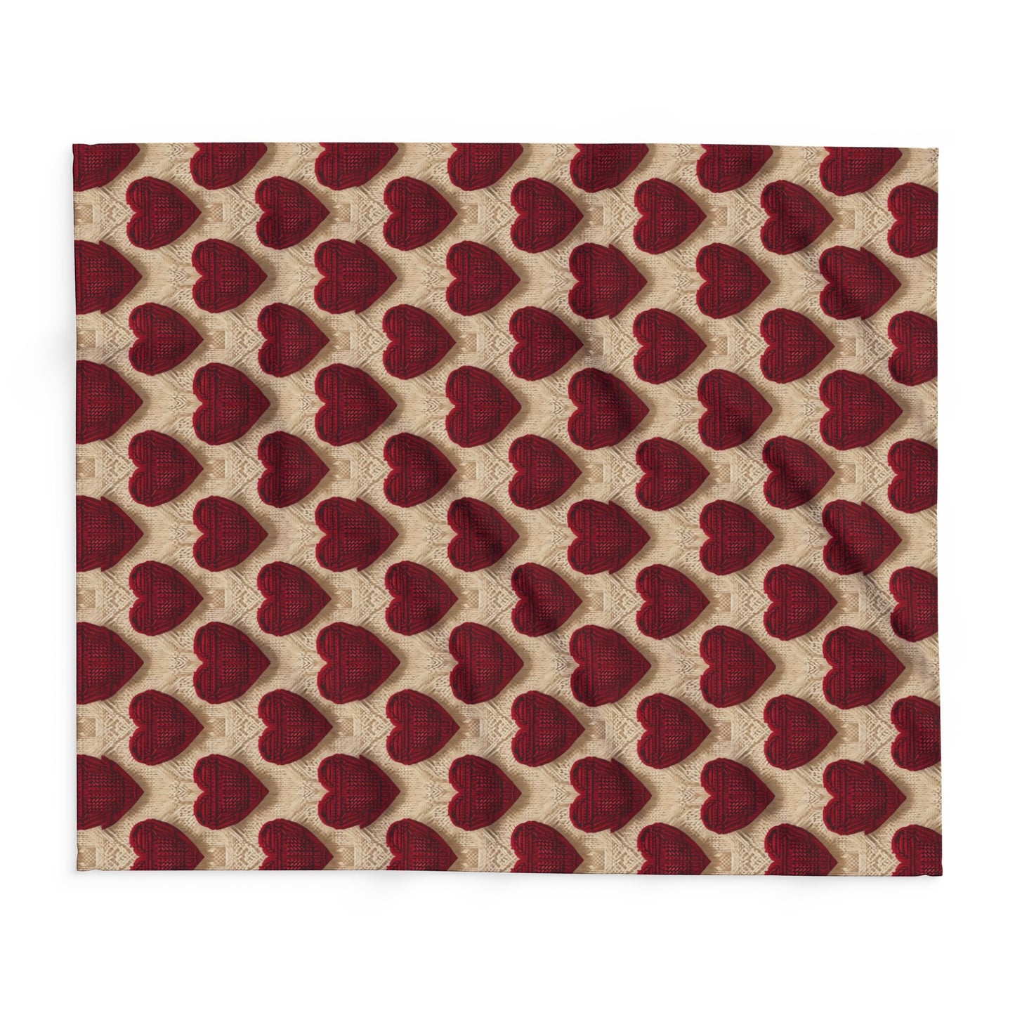 Cozy Knit Heart Pattern Fleece Blanket for Romantic Evenings